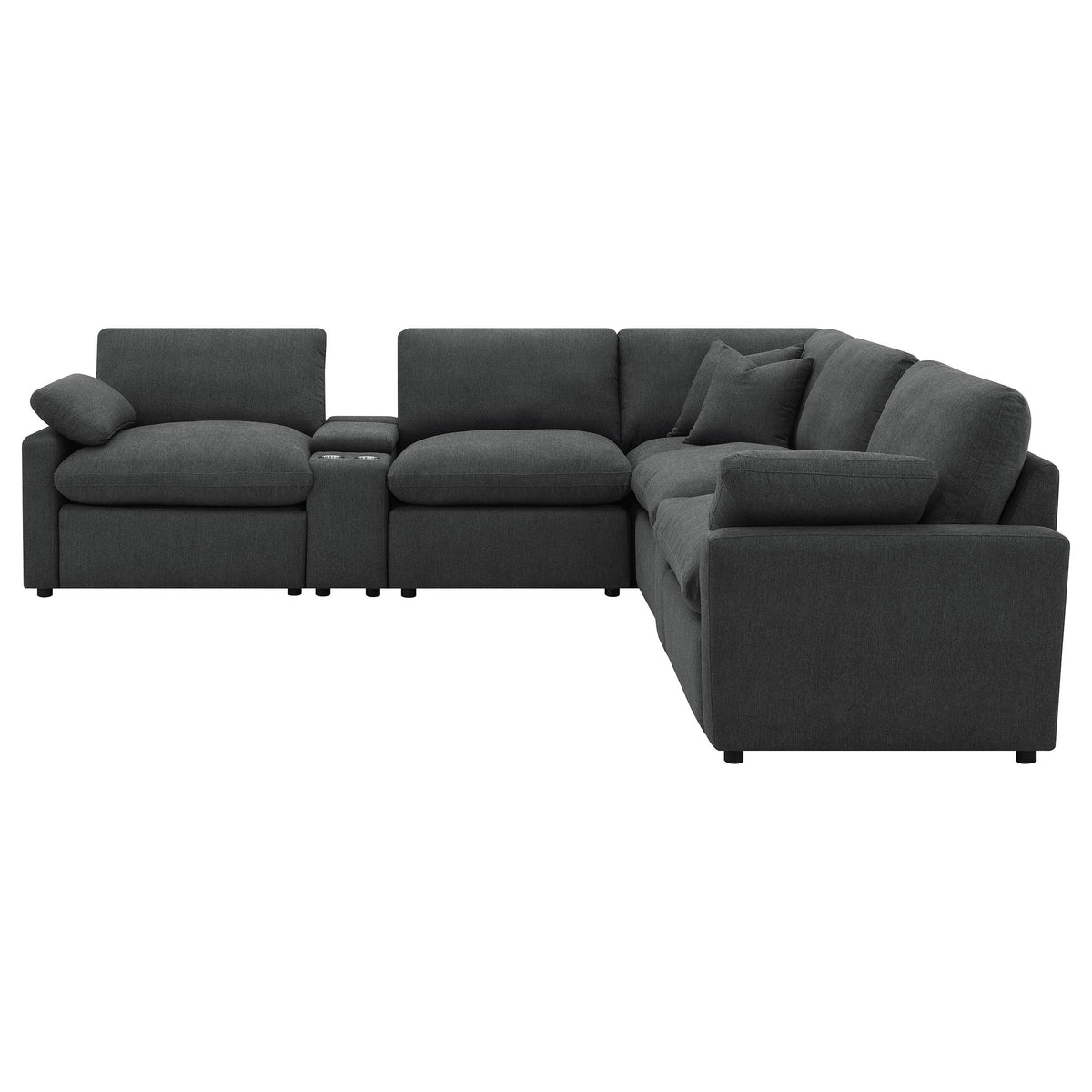  Coaster Furniture Collins 609530P-SETA 7-piece Modular Power Reclining Sectional - Dark Grey IMAGE 2