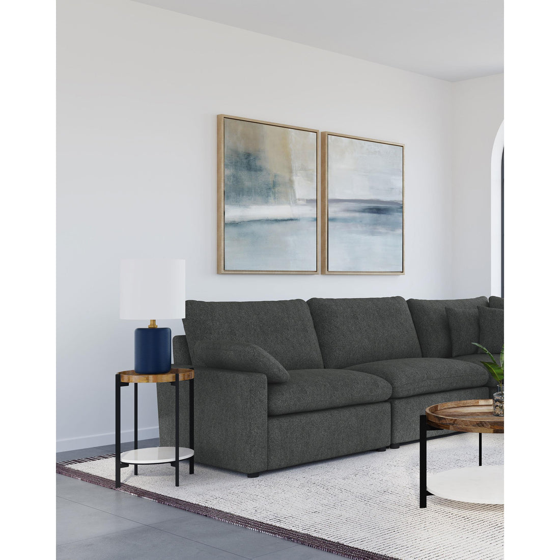  Coaster Furniture Collins 609530RRP Modular RAF Power Recliner - Dark Grey IMAGE 1