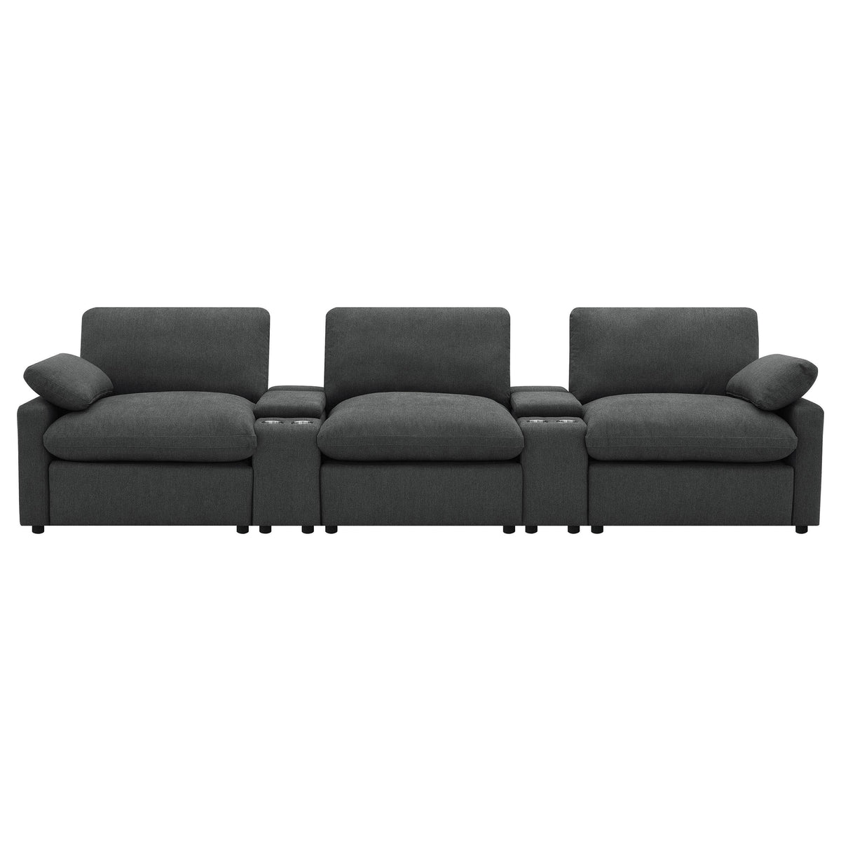  Coaster Furniture Collins 609531PT 5-Piece Power Reclining Home Theater Seating - Dark Grey IMAGE 3