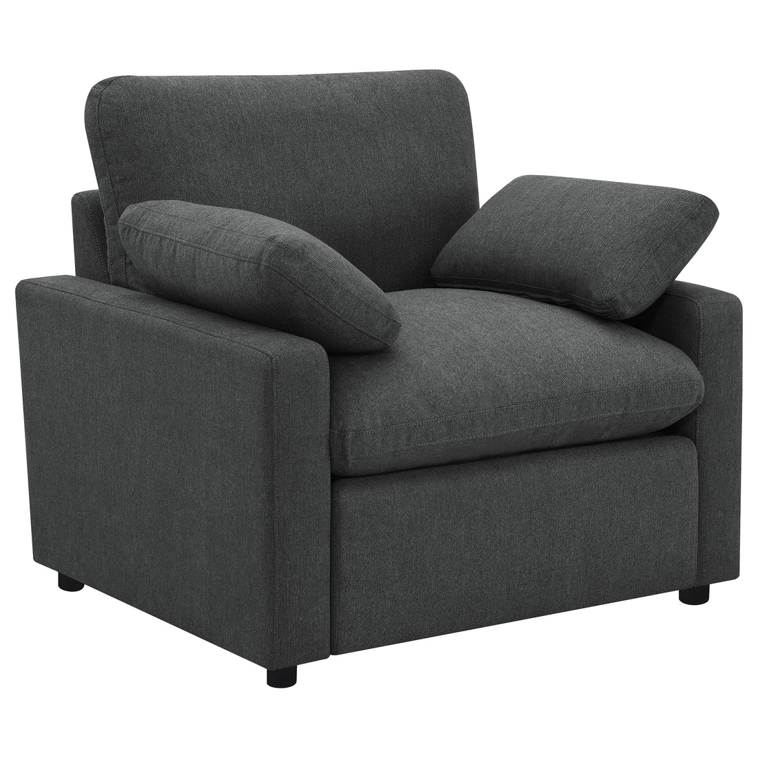  Coaster Furniture Collins 609533P Upholstered Power Recliner Chair - Dark Grey IMAGE 1