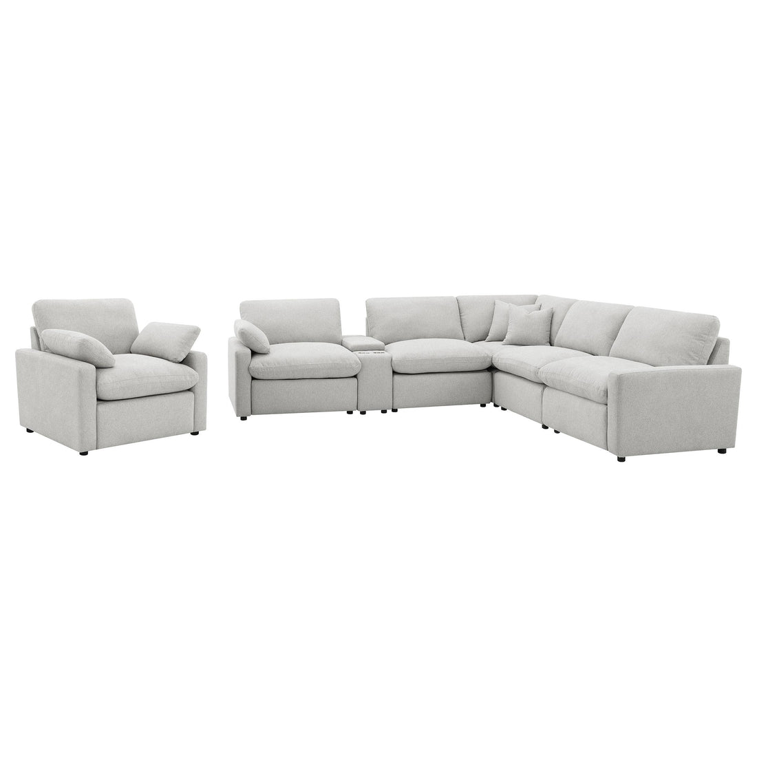  Coaster Furniture Collins 609560P-SET 6-piece Modular Power Reclining Sectional - Grey IMAGE 1