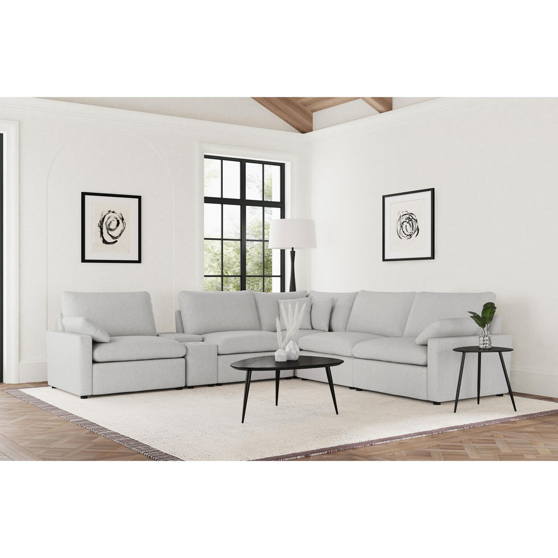  Coaster Furniture Collins 609560P-SET 6-piece Modular Power Reclining Sectional - Grey IMAGE 1