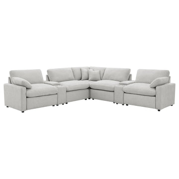  Coaster Furniture Collins 609560P-SETA 7-piece Modular Power Reclining Sectional - Grey IMAGE 1