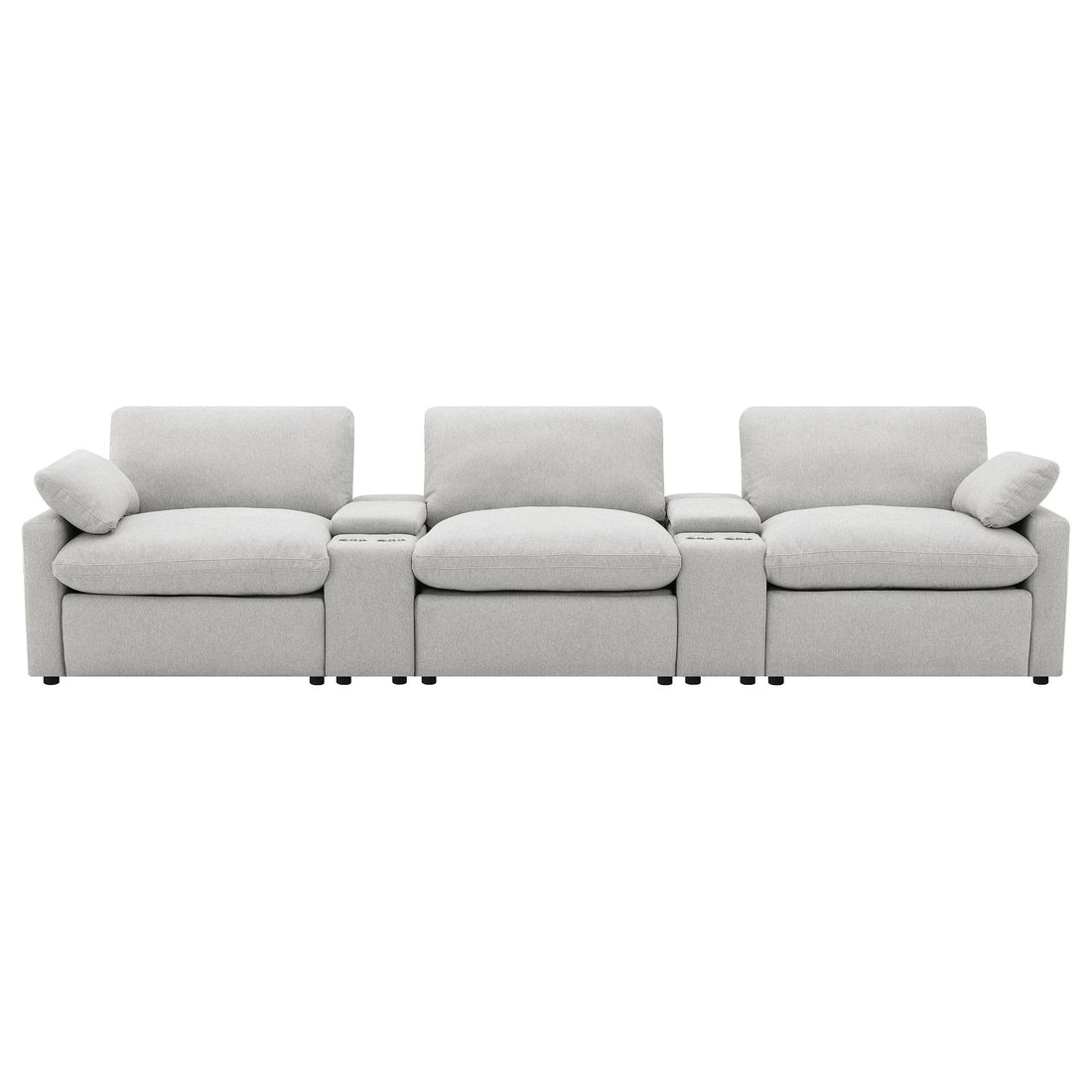  Coaster Furniture Collins 609561PT 5-Piece Power Reclining Home Theater Seating - Grey IMAGE 1