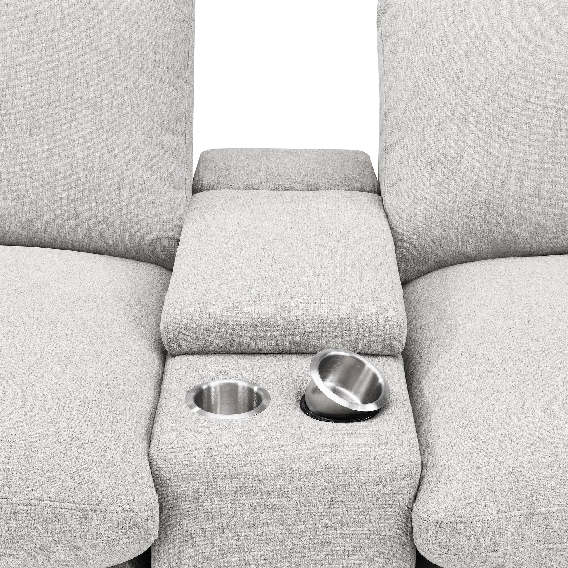  Coaster Furniture Collins 609561PT 5-Piece Power Reclining Home Theater Seating - Grey IMAGE 3