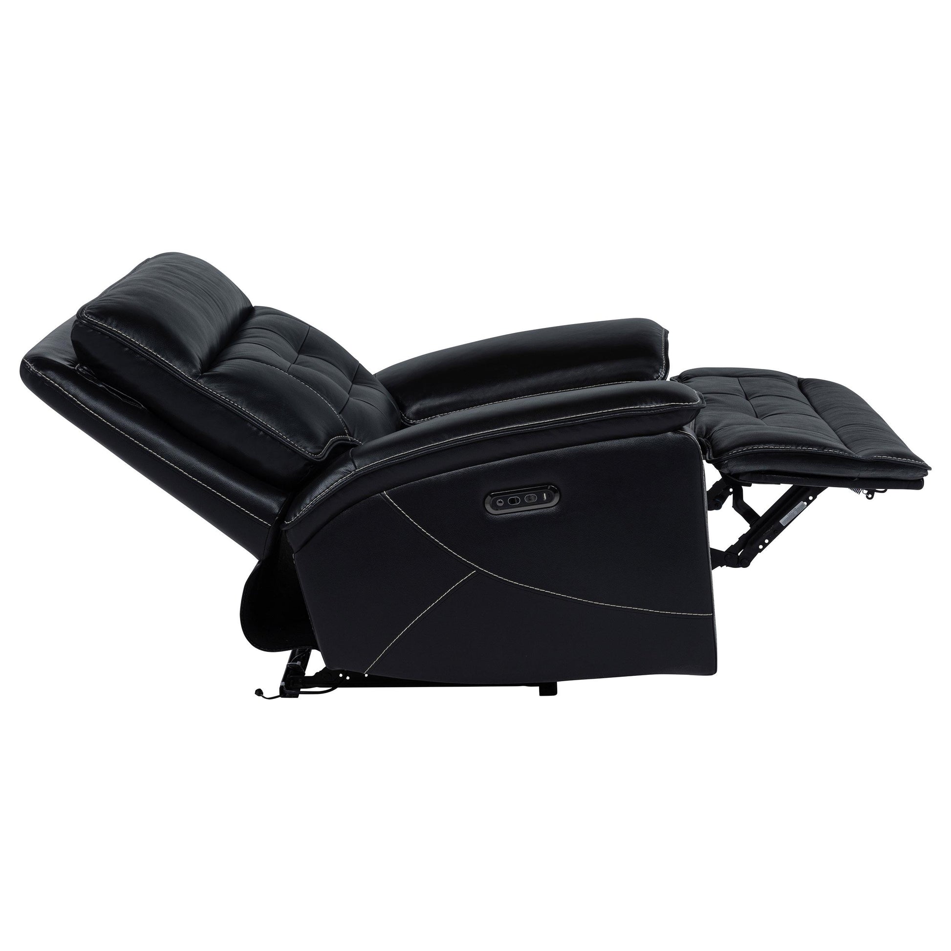  Coaster Furniture Hewitt 609613PP Leather Upholstered Dual Power Recliner Chair - Black IMAGE 3