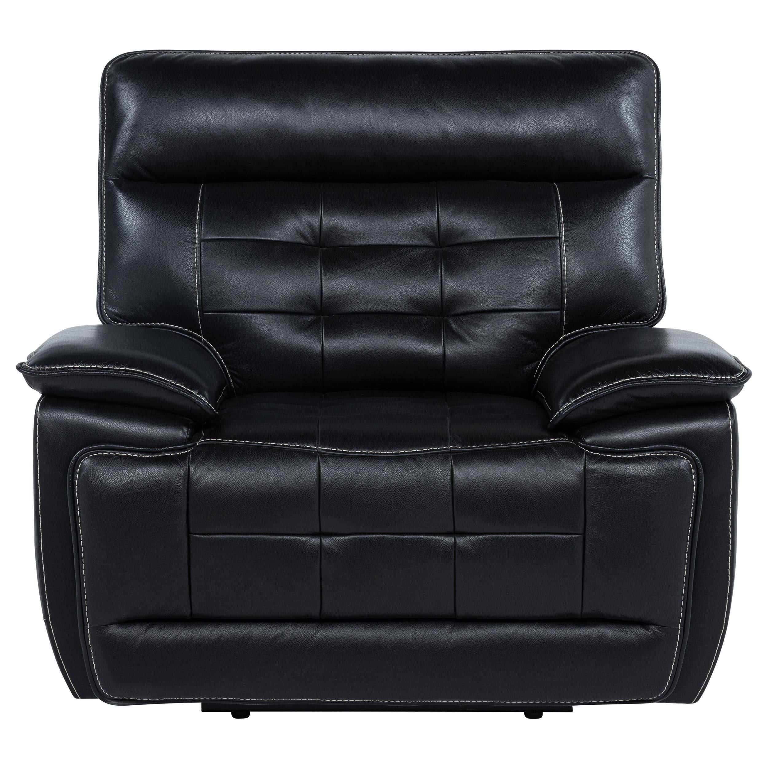  Coaster Furniture Hewitt 609613PP Leather Upholstered Dual Power Recliner Chair - Black IMAGE 6