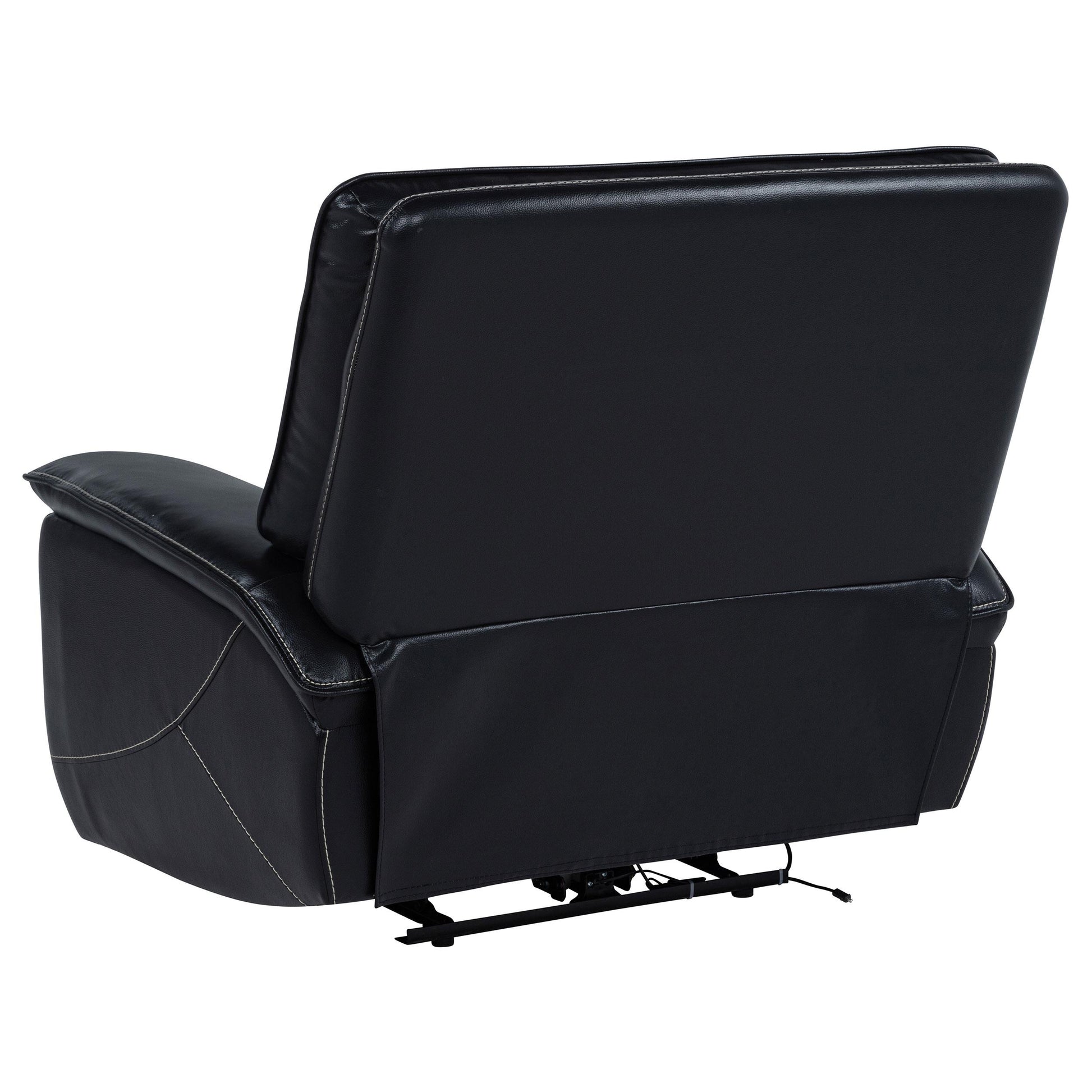  Coaster Furniture Hewitt 609613PP Leather Upholstered Dual Power Recliner Chair - Black IMAGE 8