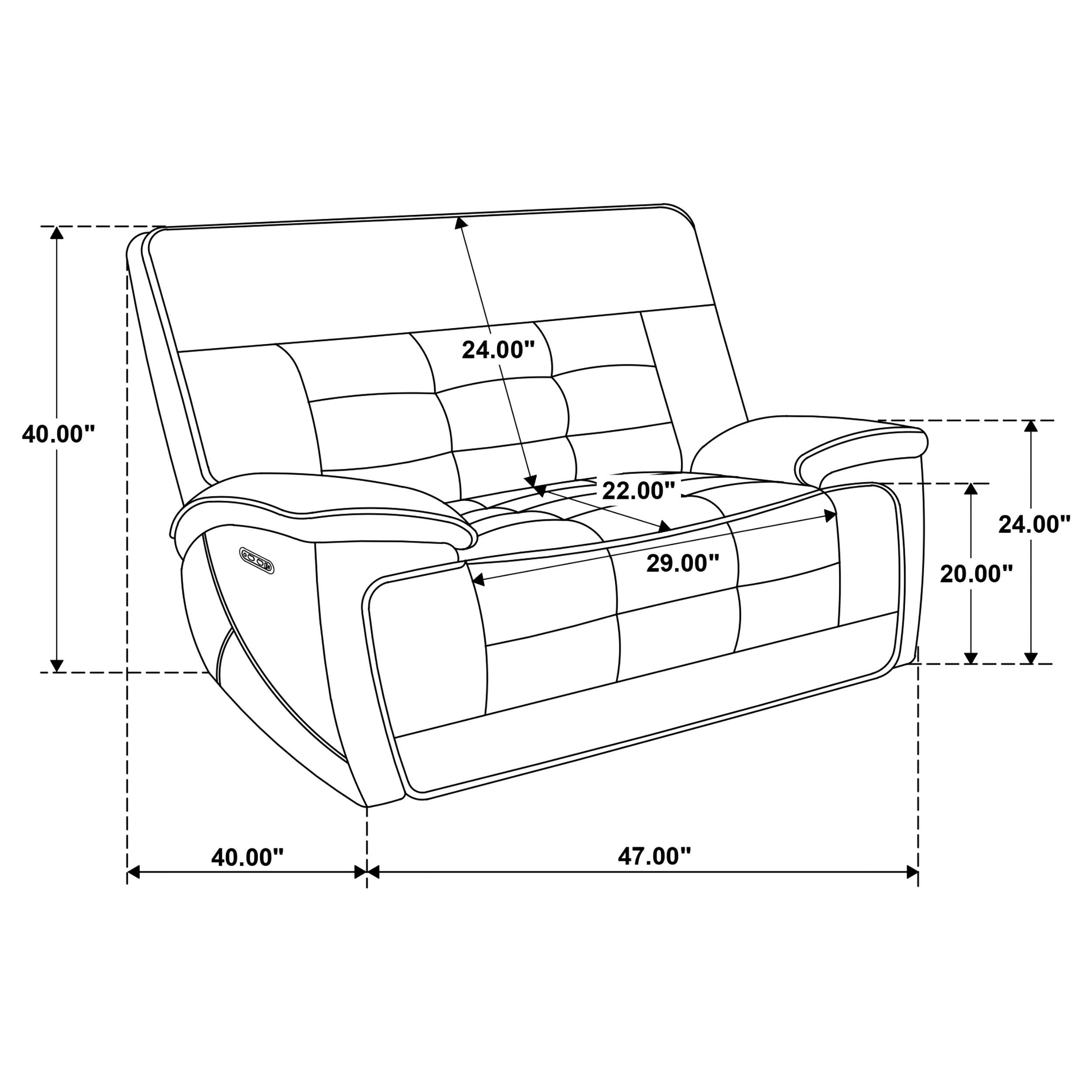  Coaster Furniture Hewitt 609613PP Leather Upholstered Dual Power Recliner Chair - Black IMAGE 9