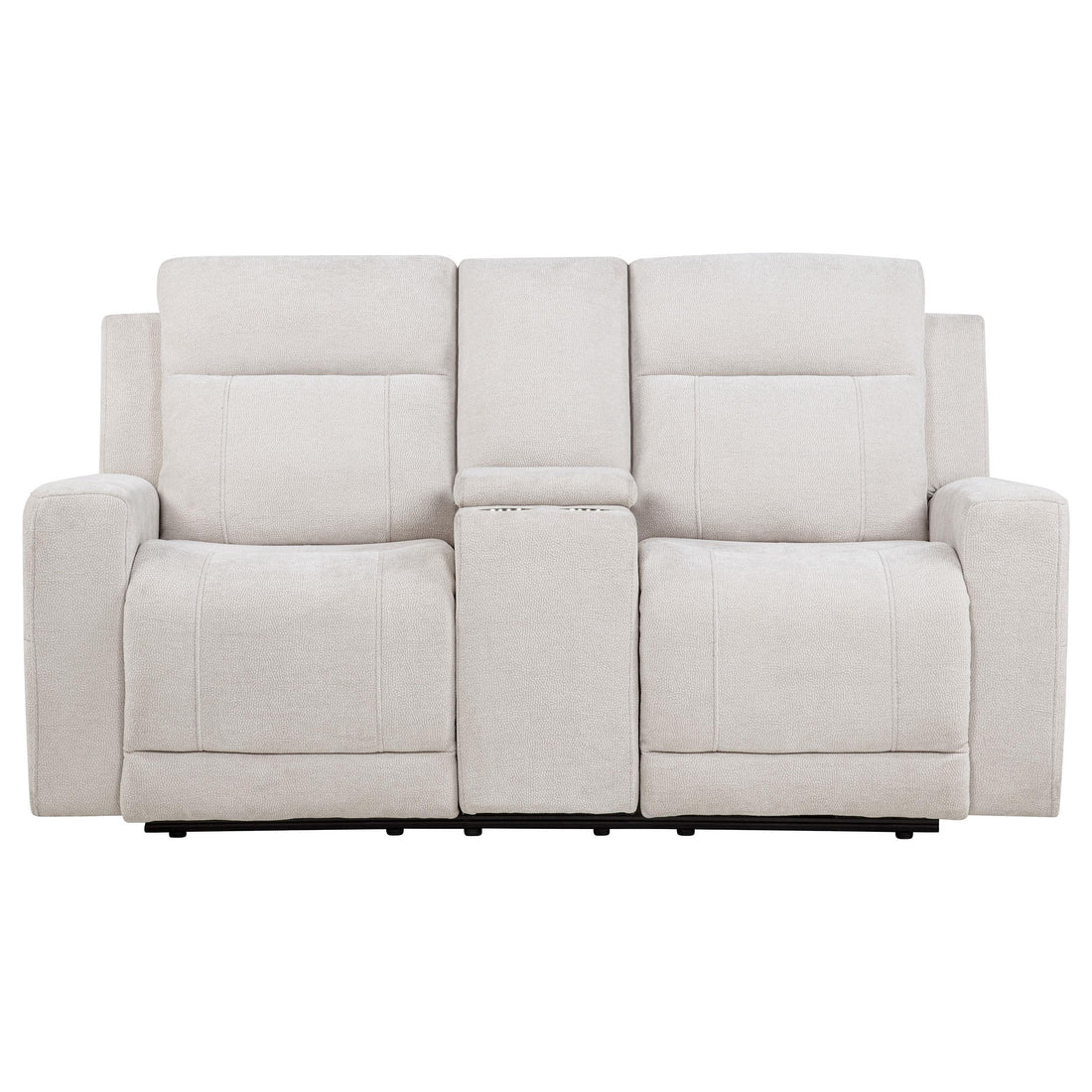  Coaster Furniture Kennett 610152P Chenille Upholstered Power Reclining Loveseat - Ivory IMAGE 1