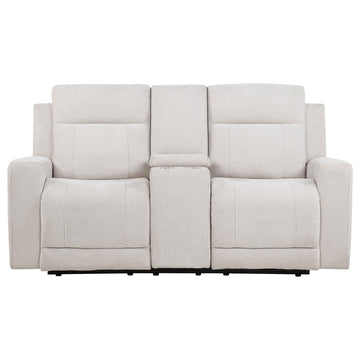  Coaster Furniture Kennett 610152P Chenille Upholstered Power Reclining Loveseat - Ivory IMAGE 1