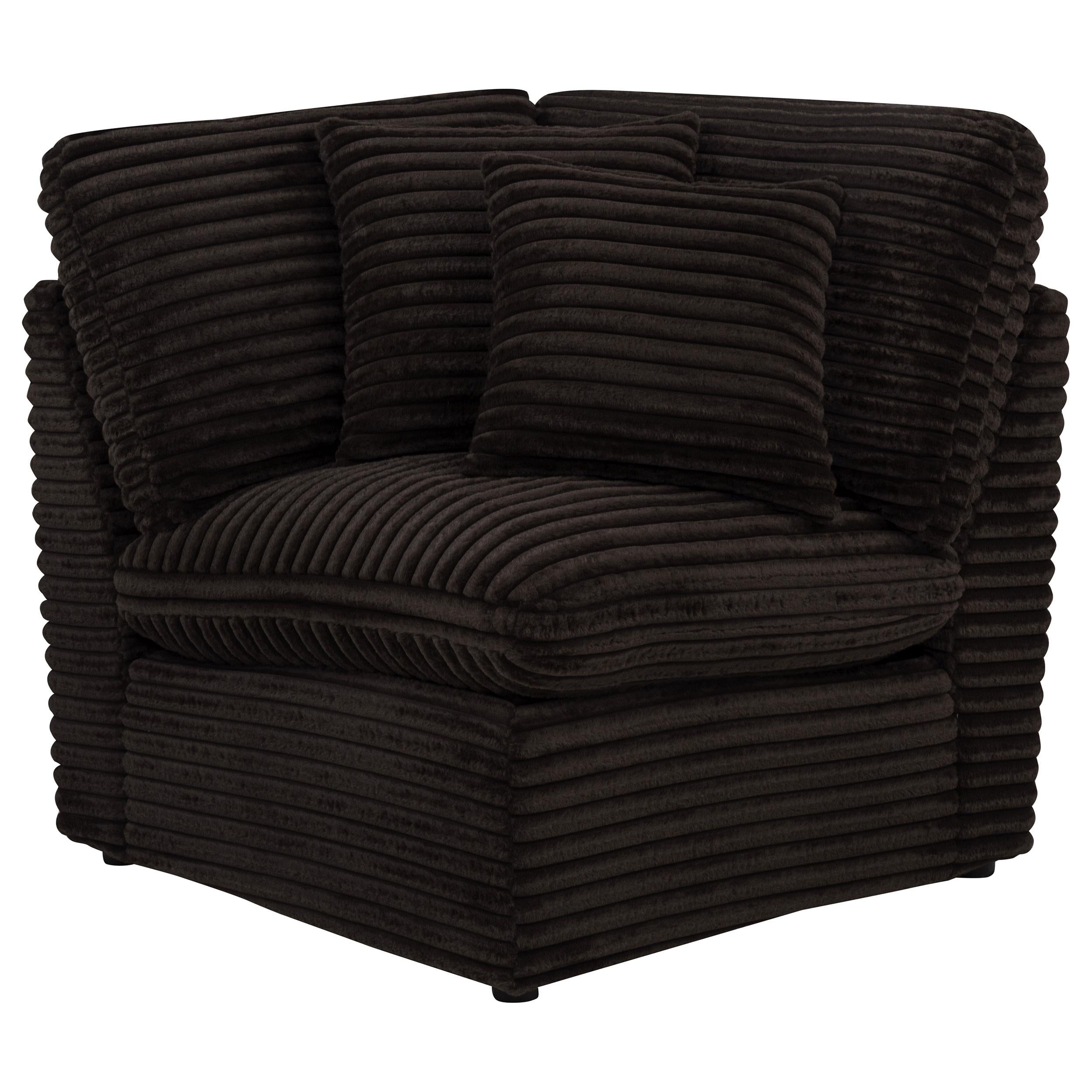  Coaster Furniture Collins 610350CRN Modular Corner Chair - Chocolate Brown IMAGE 2