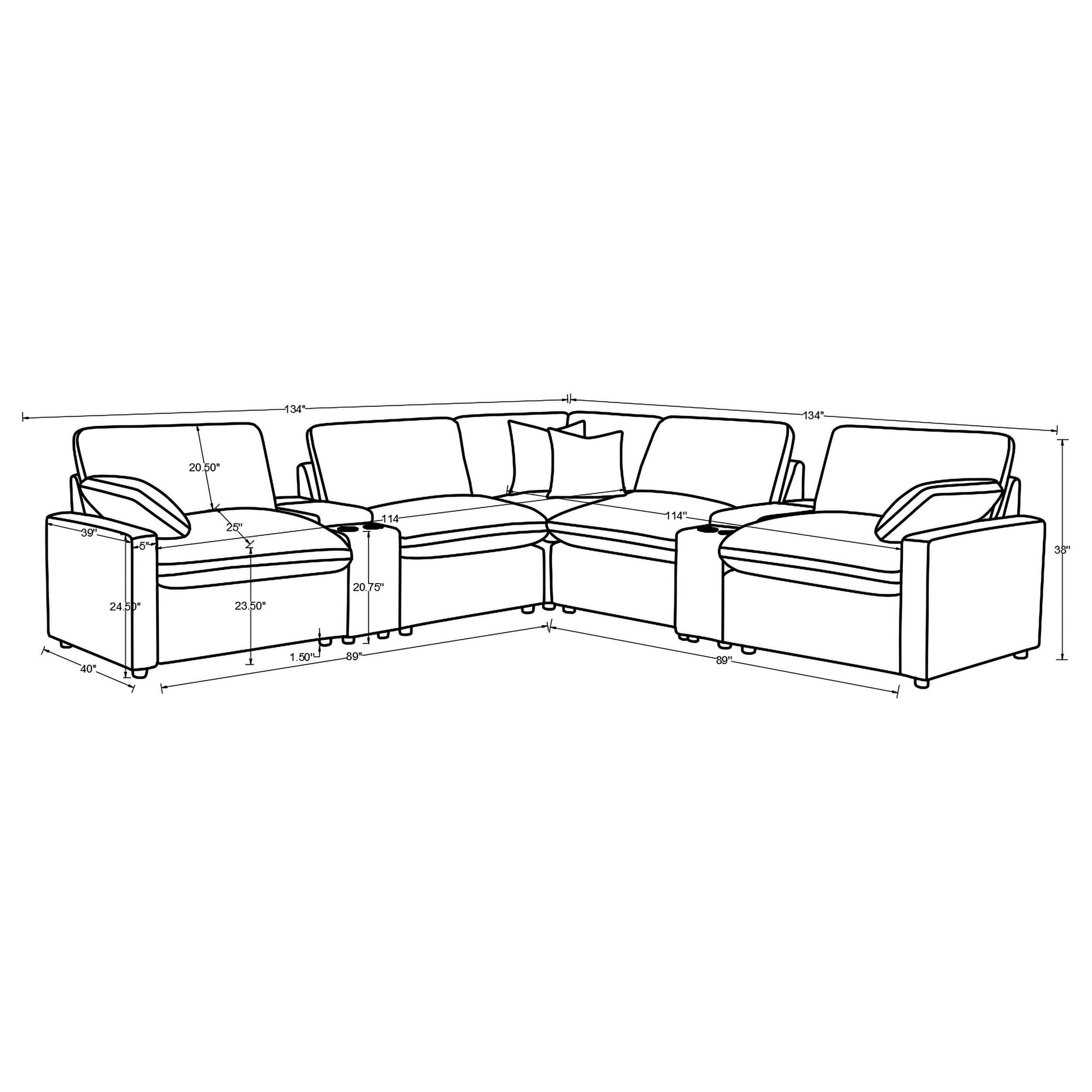  Coaster Furniture Collins 610350P-SETA 7-piece Modular Power Reclining Sectional - Chocolate Brown IMAGE 13