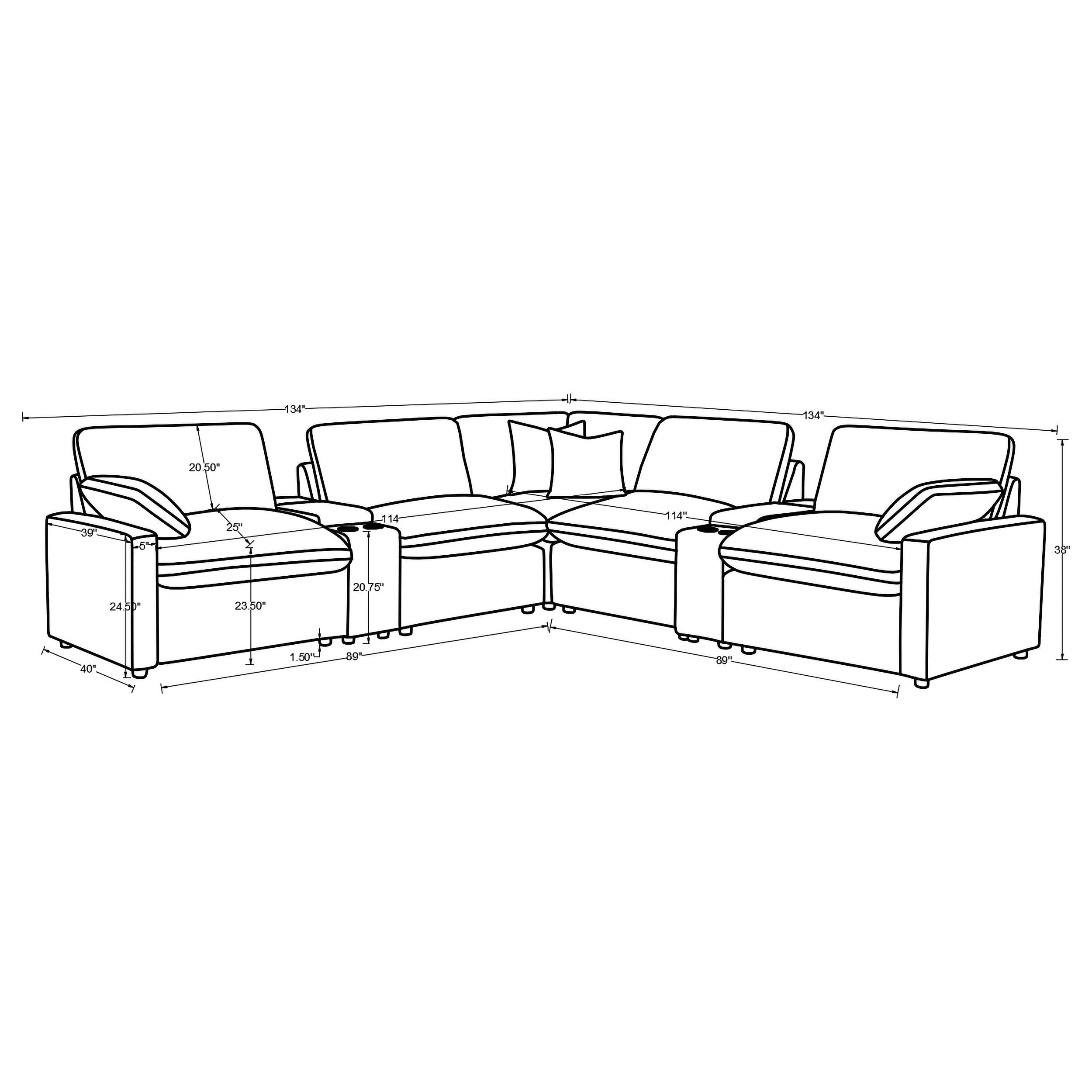  Coaster Furniture Collins 610350P-SETA 7-piece Modular Power Reclining Sectional - Chocolate Brown IMAGE 13