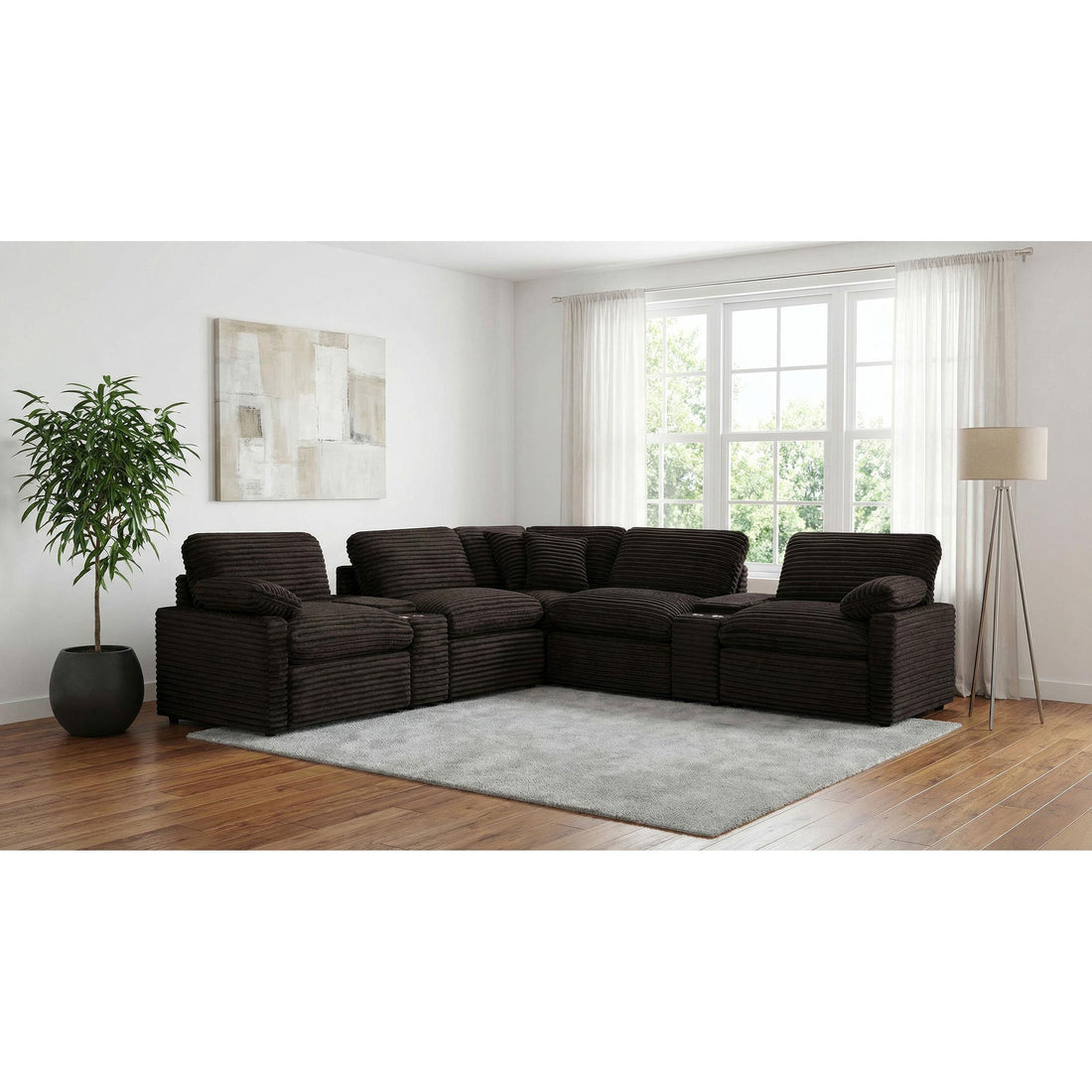  Coaster Furniture Collins 610350P-SETA 7-piece Modular Power Reclining Sectional - Chocolate Brown IMAGE 1