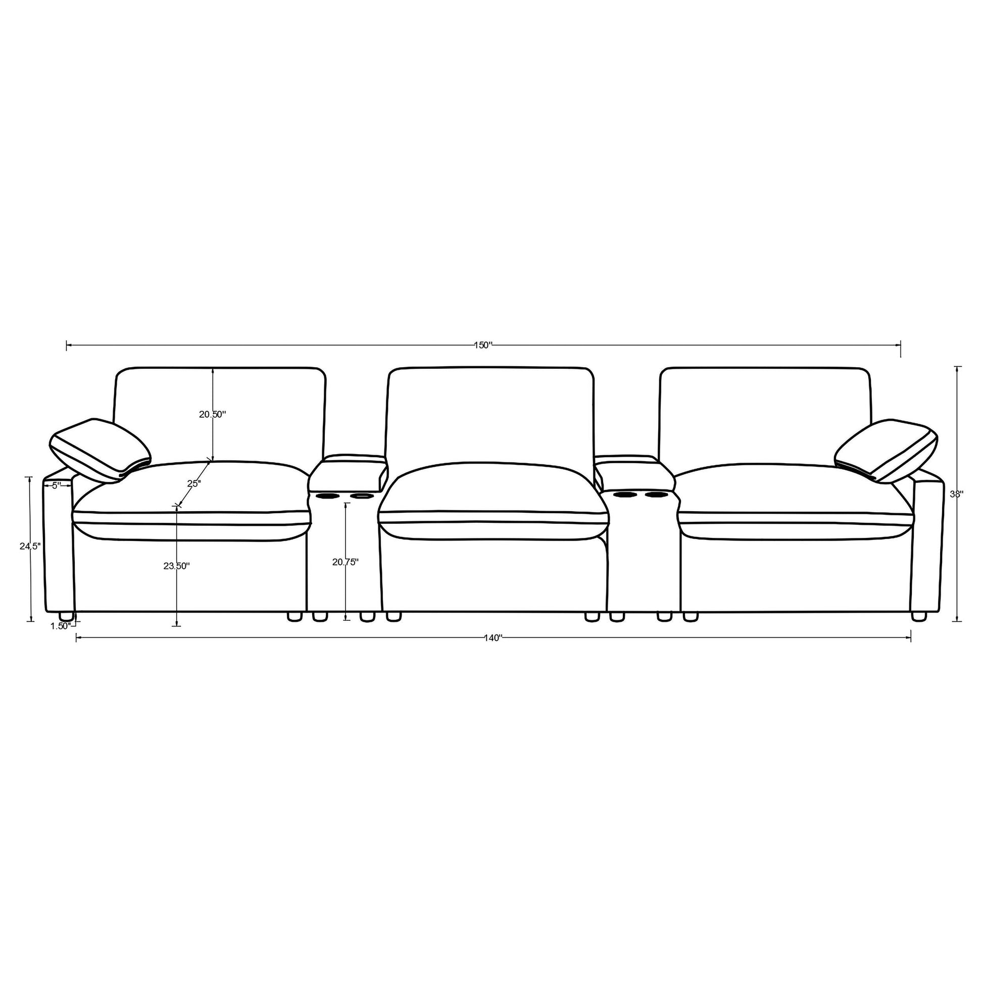  Coaster Furniture Collins 610351PT 5-Piece Power Reclining Home Theater Seating - Chocolate Brown IMAGE 14