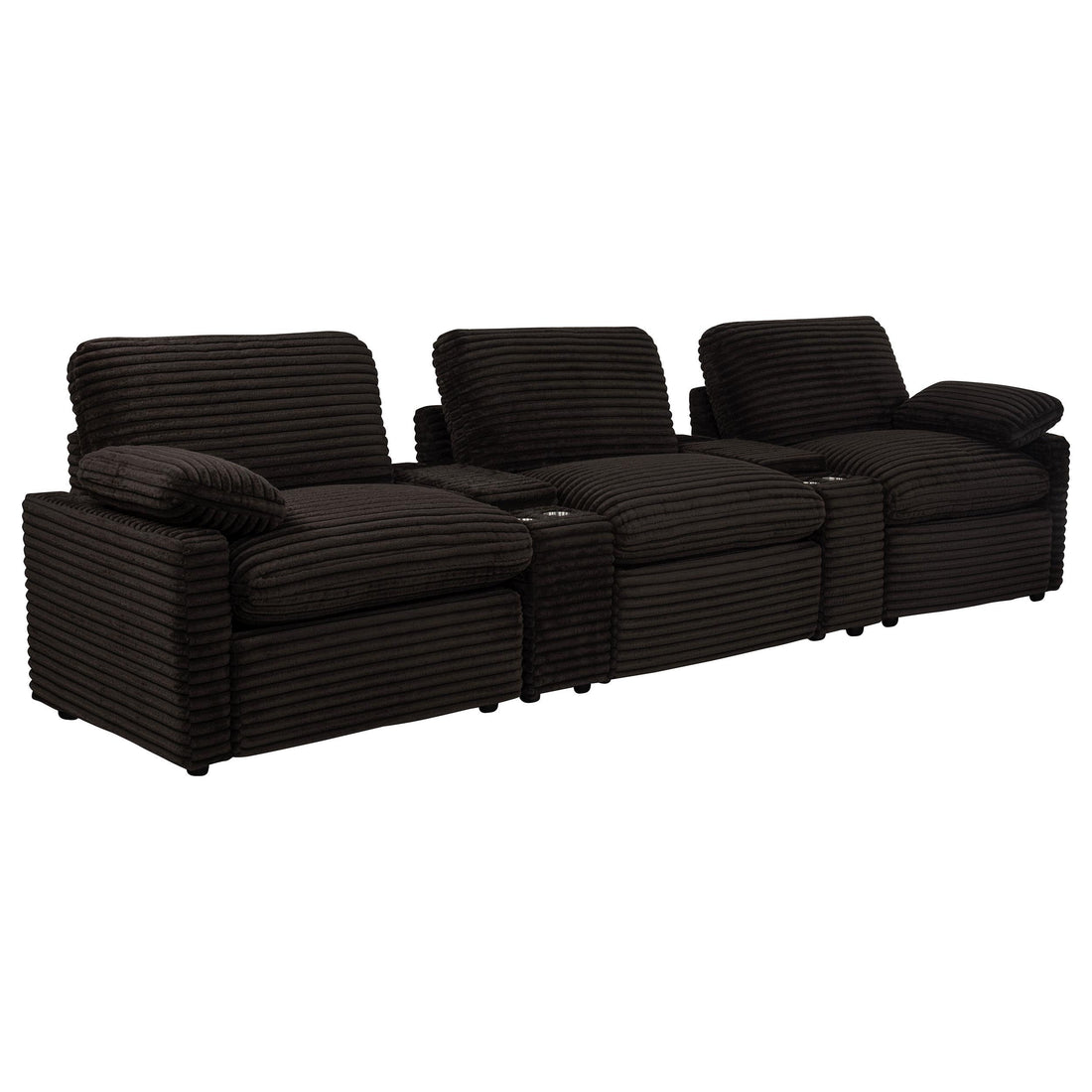  Coaster Furniture Collins 610351PT 5-Piece Power Reclining Home Theater Seating - Chocolate Brown IMAGE 1