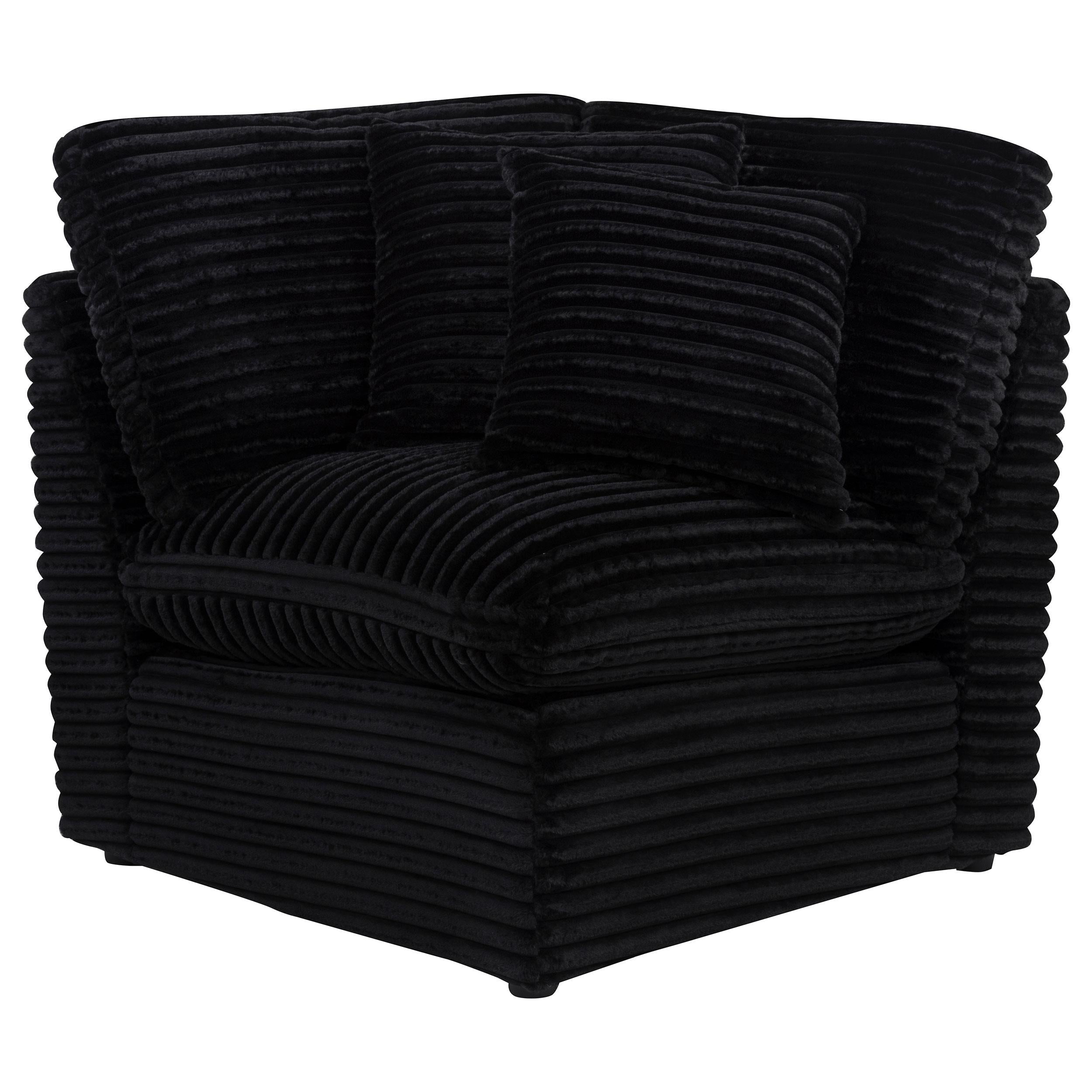  Coaster Furniture Collins 610360CRN Modular Corner Chair - Black IMAGE 2