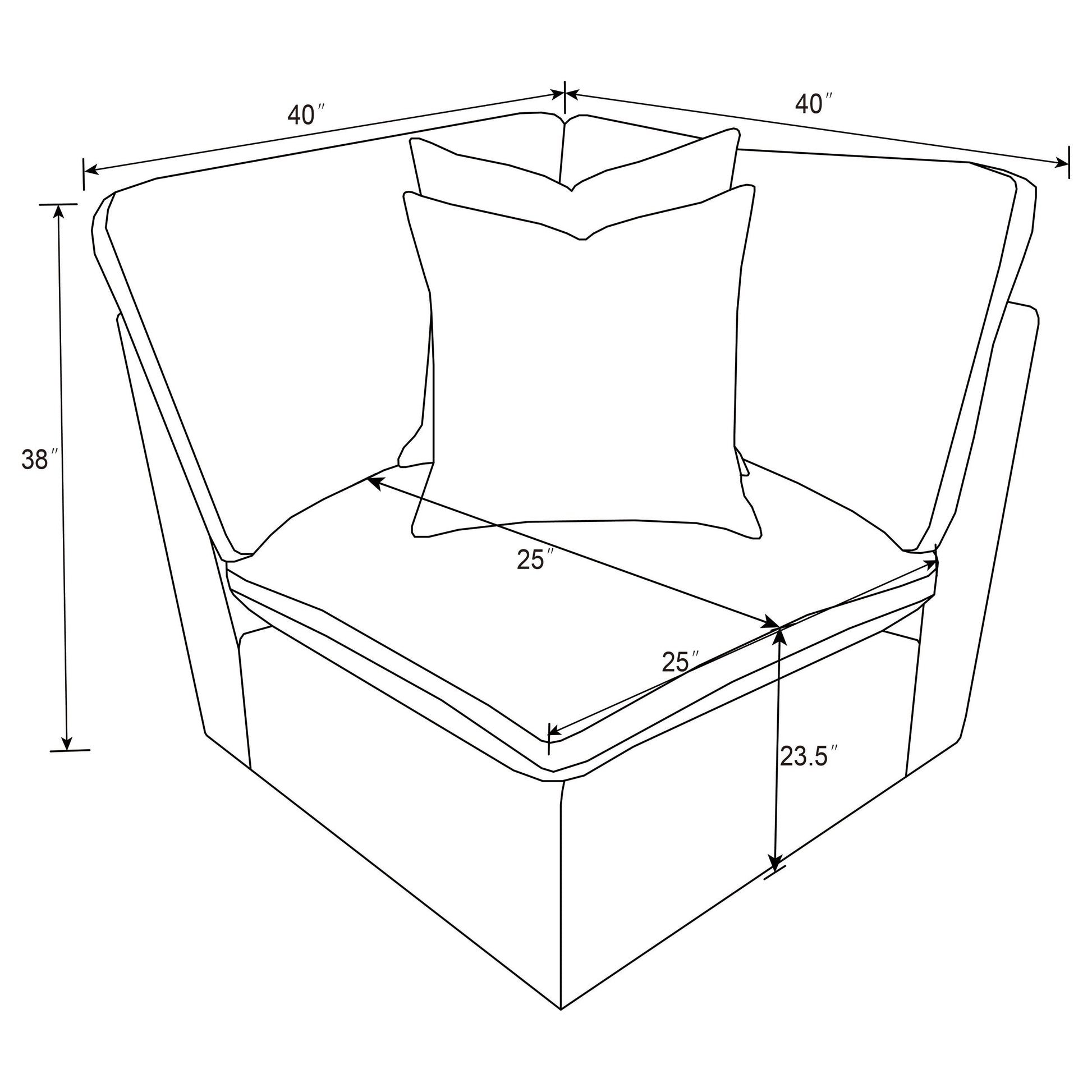  Coaster Furniture Collins 610360CRN Modular Corner Chair - Black IMAGE 9