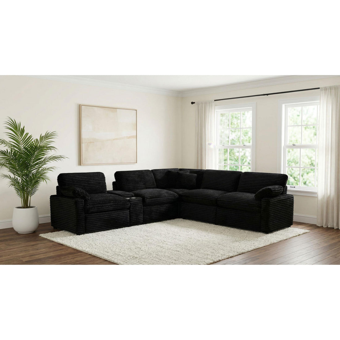 Coaster Furniture Collins 610360P-SET 6-piece Modular Power Reclining Sectional - Black IMAGE 1