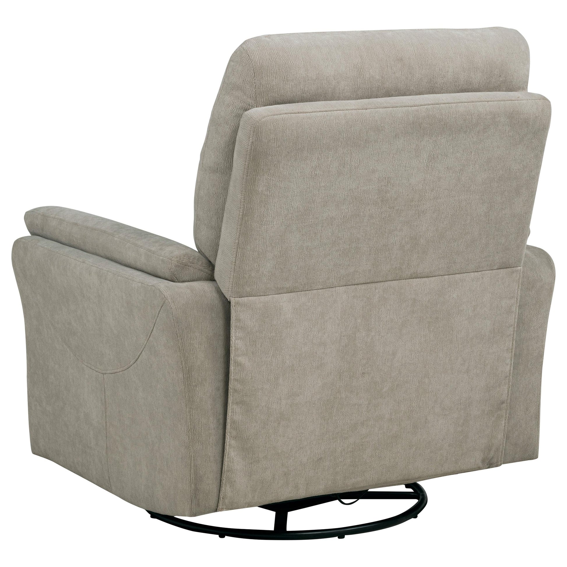  Coaster Furniture Adler 610423P Upholstered Power Swivel Glider Recliner - Greige IMAGE 2