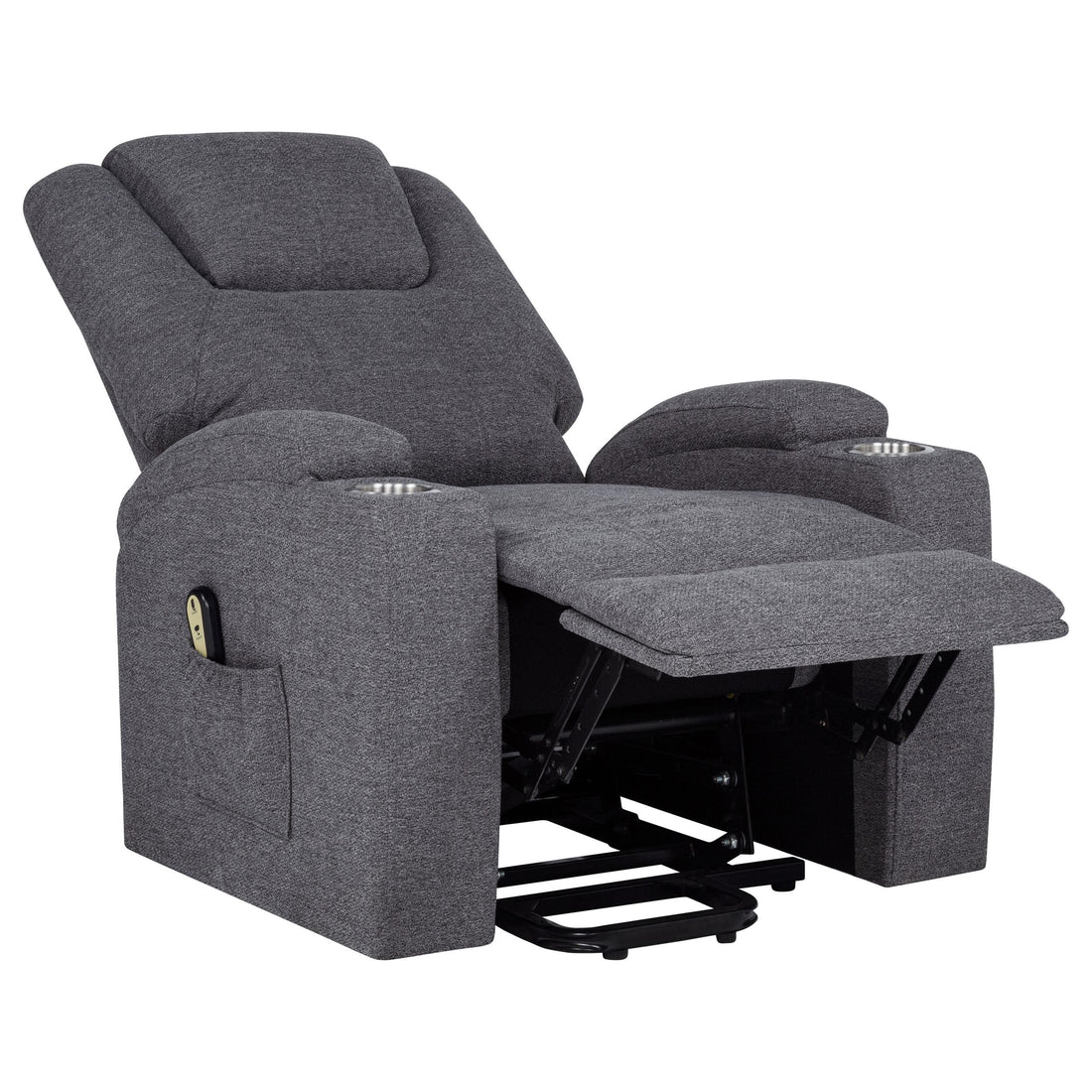  Coaster Furniture Louie 610453P Chenille Upholstered Power Lift Massage Chair - Grey IMAGE 1