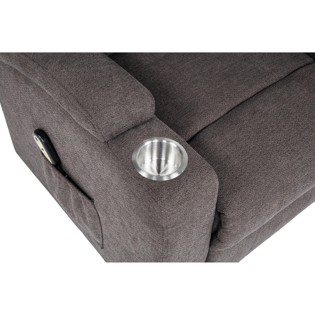 Coaster Furniture Louie 610463P Chenille Upholstered Power Lift Massage Chair - Brown IMAGE 1