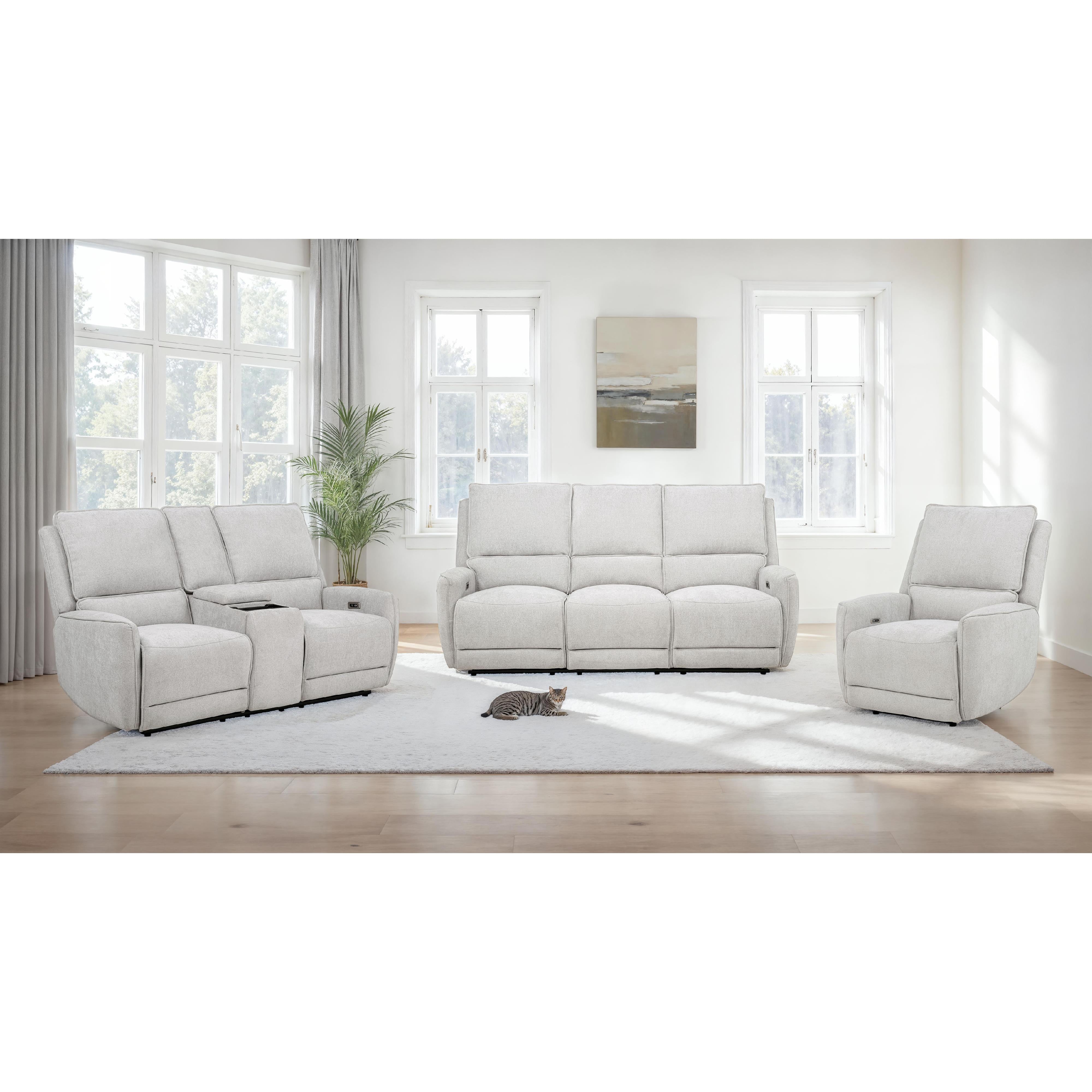  Coaster Furniture Sylmar 610521P Chenille Upholstered Power Reclining Sofa - Dove Grey IMAGE 17
