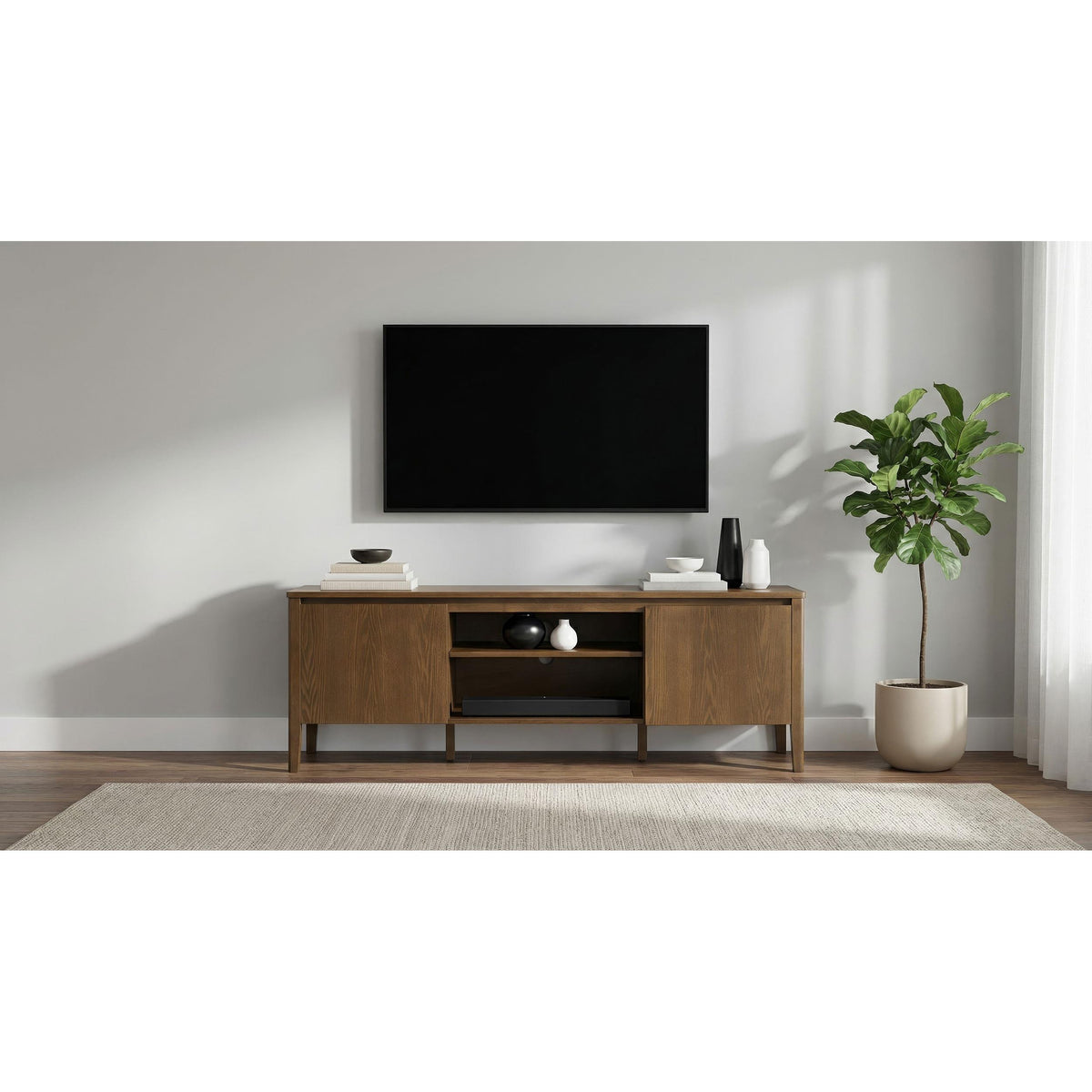  Coaster Furniture Thori 701672 63-inch 2-door TV Stand Media Console - Dark Brown IMAGE 4