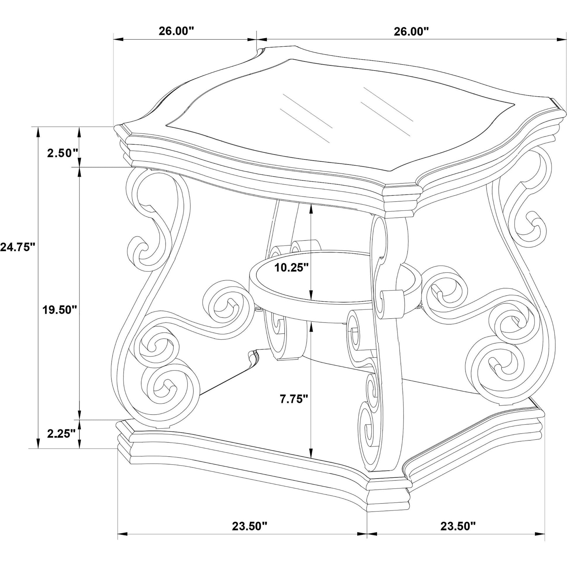  Coaster Furniture Laney 702448-S2 2-piece Glass Top Coffee and End Table Set - Dark Merlot IMAGE 10