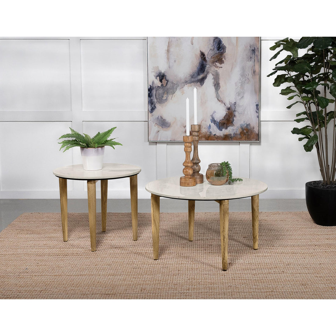  Coaster Furniture Aldis 703718-S2 2-piece Coffee and End Table Set - White IMAGE 1