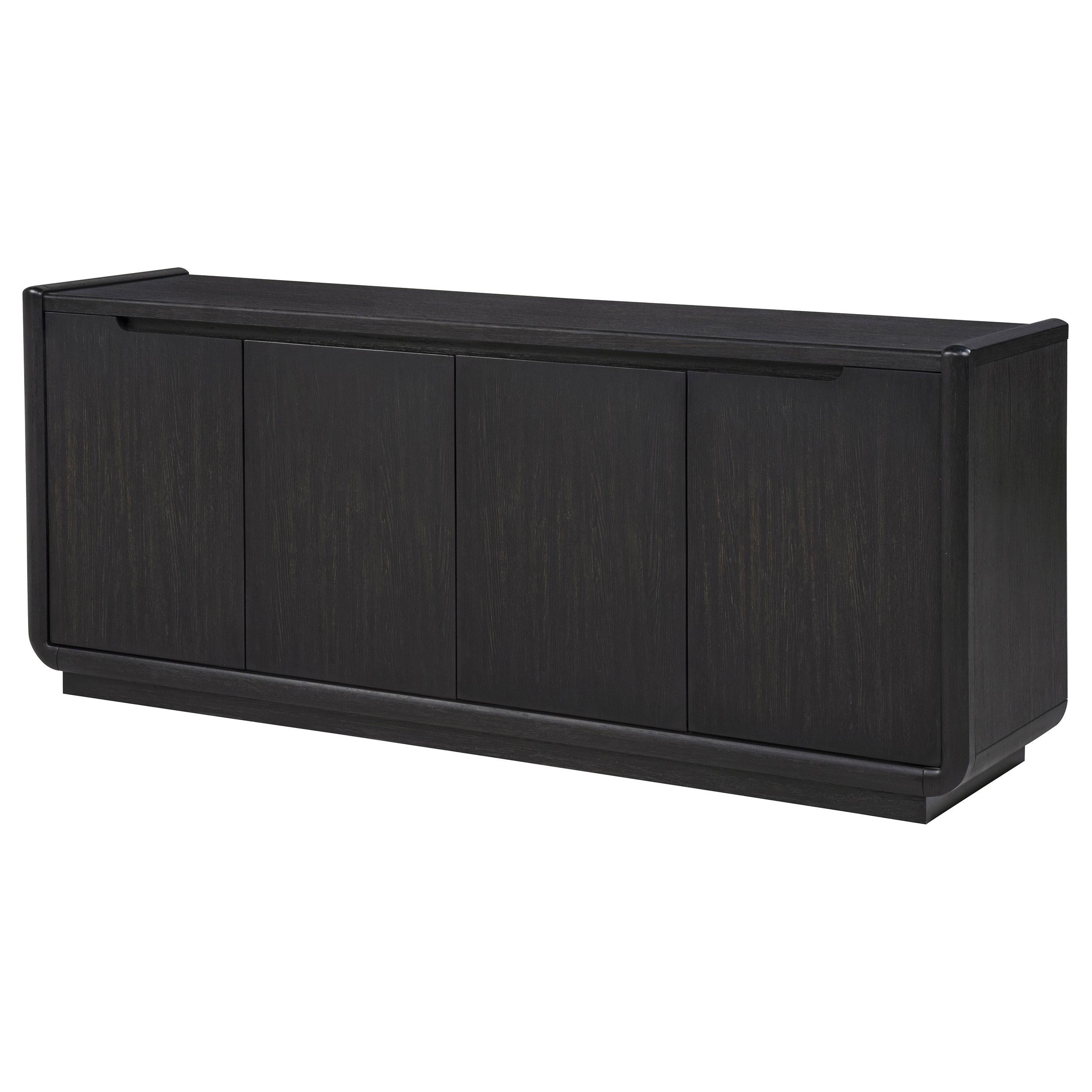  Coaster Furniture Leandro 704633 72-inch 4-door TV Stand Media Console - Burnished Black IMAGE 1