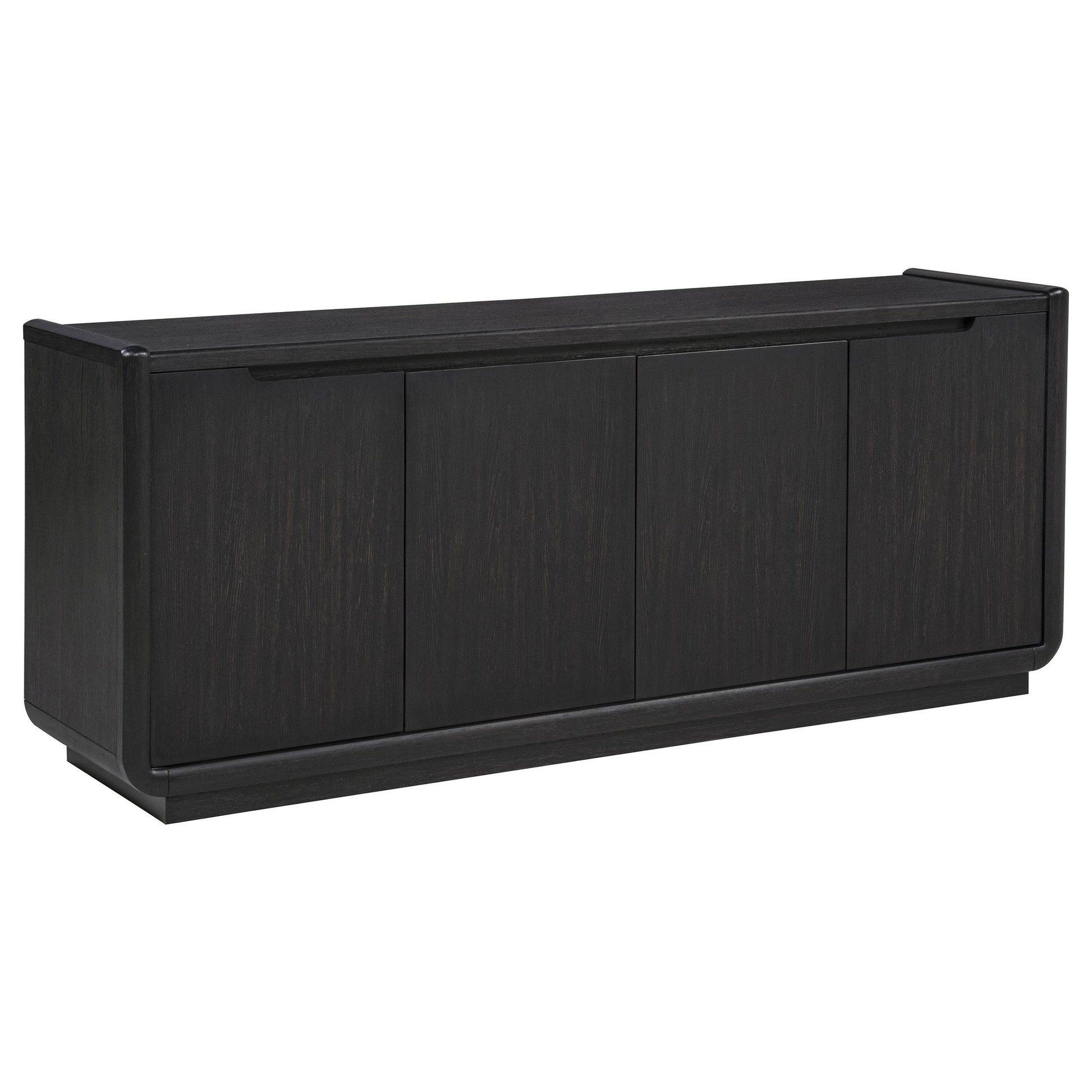  Coaster Furniture Leandro 704633 72-inch 4-door TV Stand Media Console - Burnished Black IMAGE 4