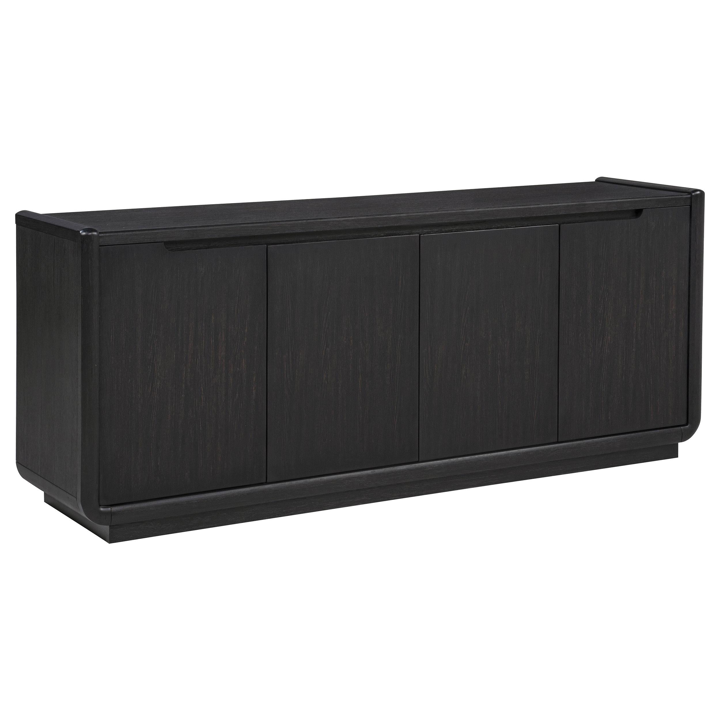  Coaster Furniture Leandro 704633 72-inch 4-door TV Stand Media Console - Burnished Black IMAGE 4