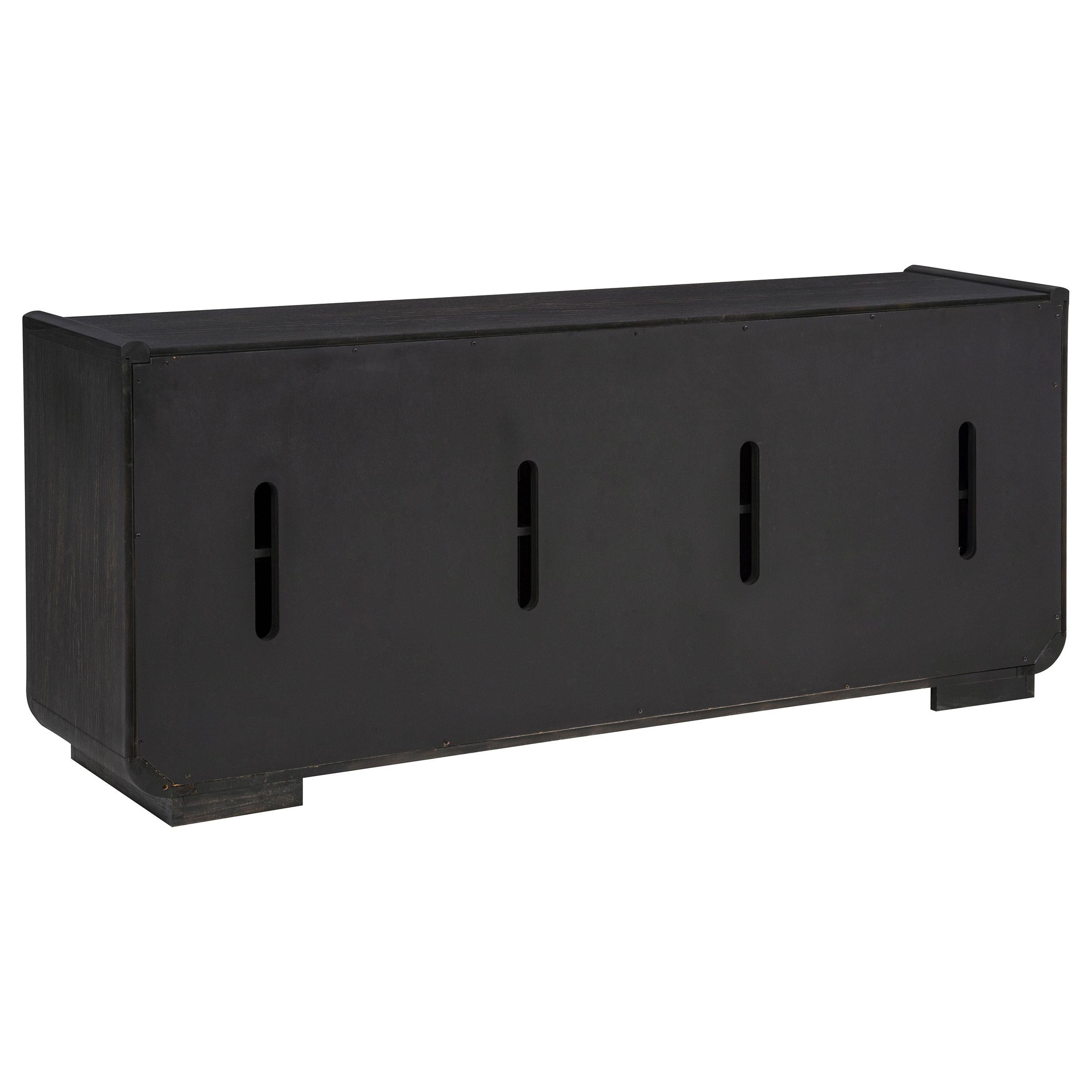  Coaster Furniture Leandro 704633 72-inch 4-door TV Stand Media Console - Burnished Black IMAGE 8