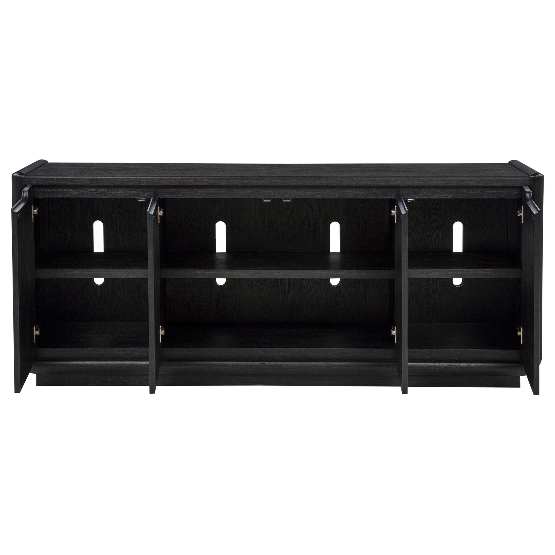  Coaster Furniture Leandro 704633 72-inch 4-door TV Stand Media Console - Burnished Black IMAGE 9