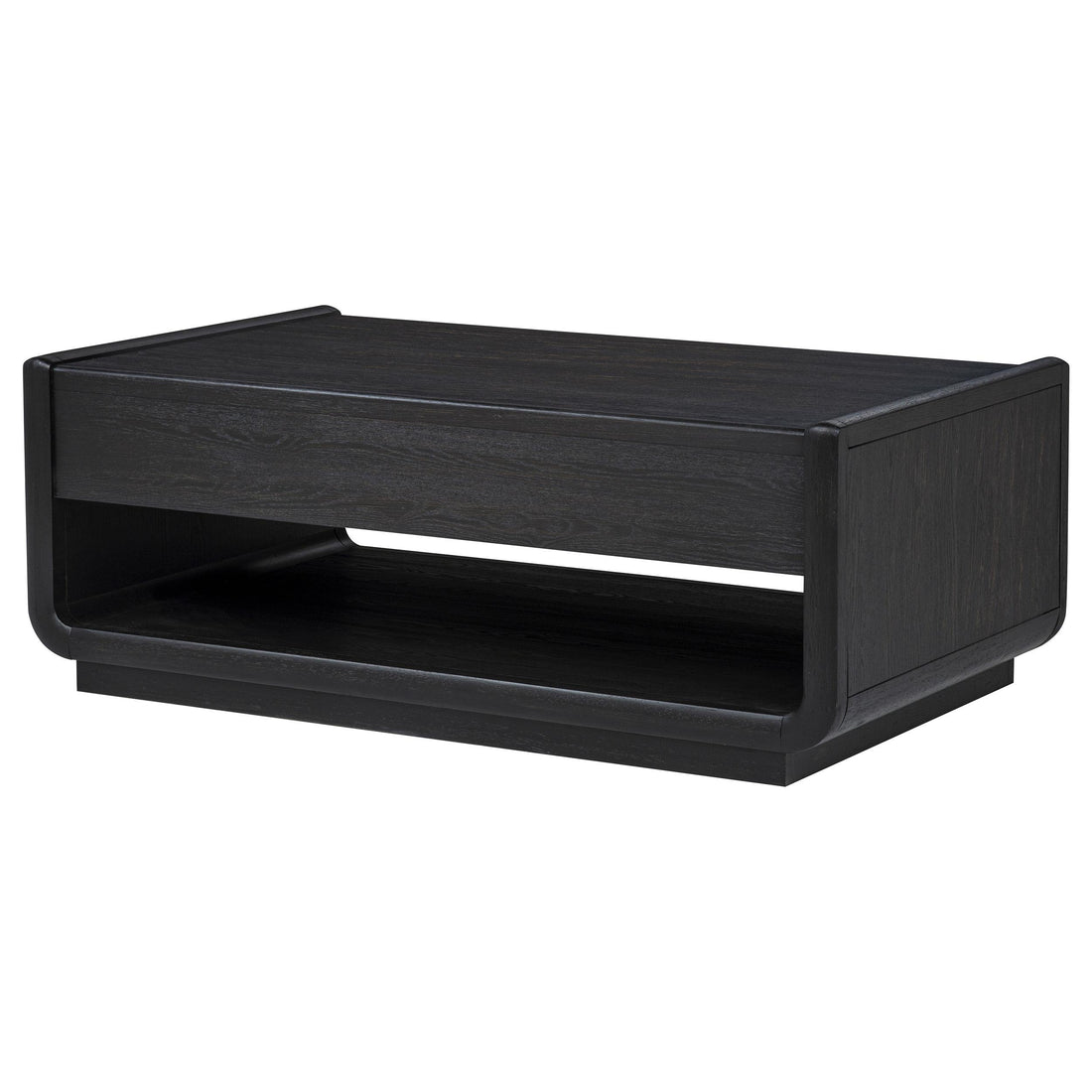  Coaster Furniture Leandro 704638 2-drawer Wood Coffee Table - Burnished Black IMAGE 1