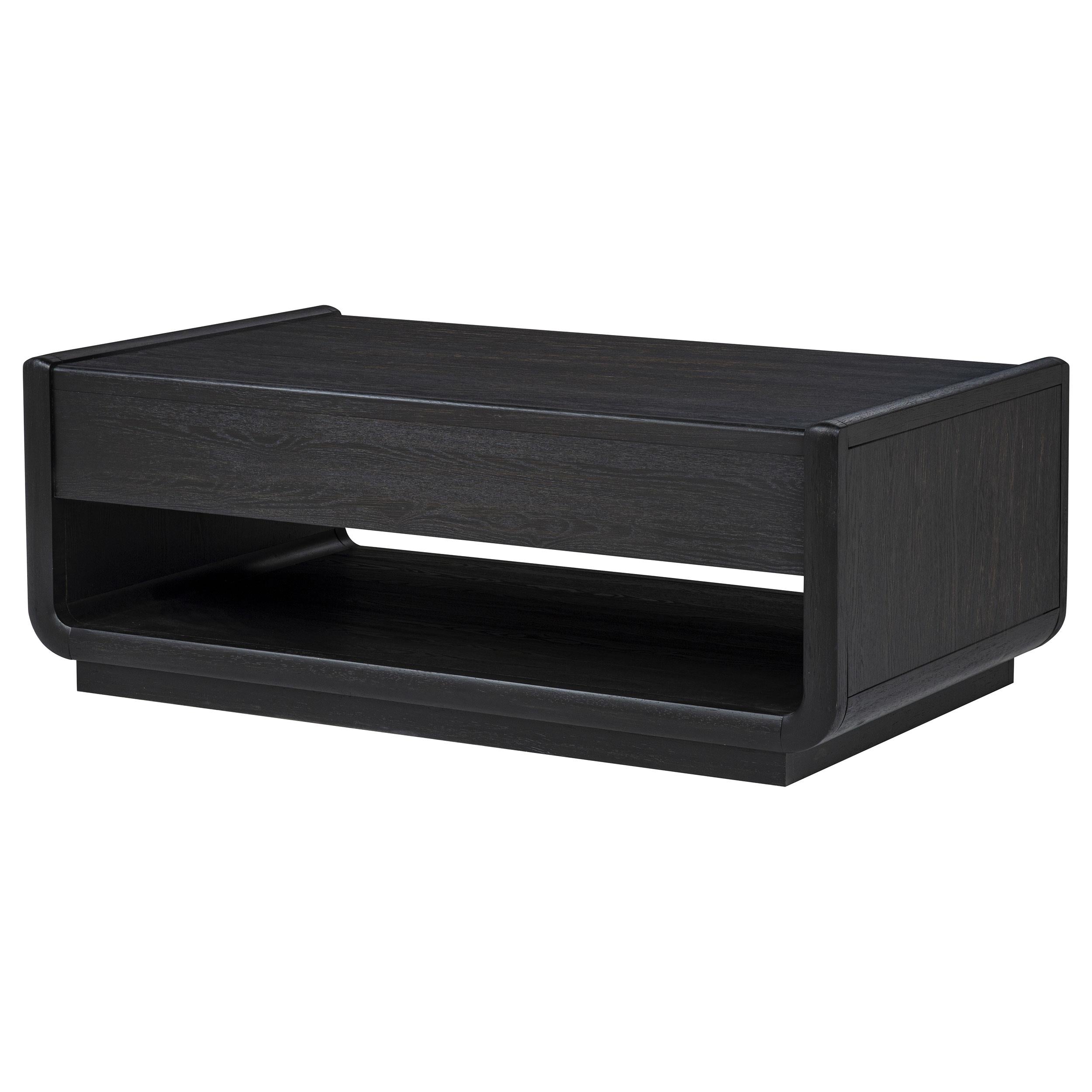  Coaster Furniture Leandro 704638 2-drawer Wood Coffee Table - Burnished Black IMAGE 1