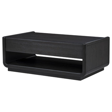  Coaster Furniture Leandro 704638 2-drawer Wood Coffee Table - Burnished Black IMAGE 1