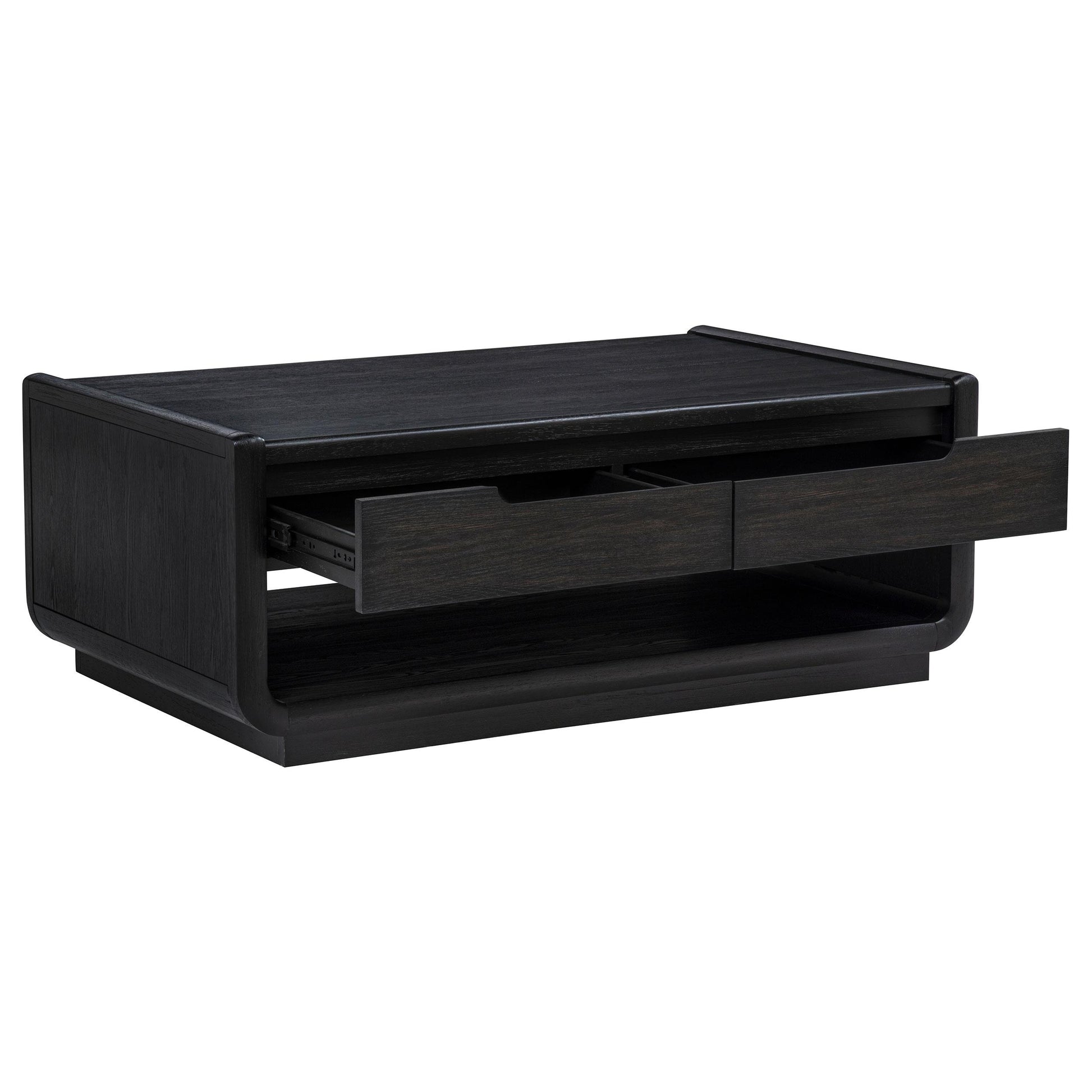  Coaster Furniture Leandro 704638 2-drawer Wood Coffee Table - Burnished Black IMAGE 10