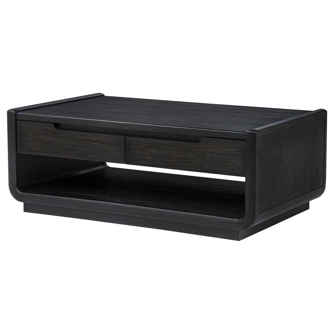  Coaster Furniture Leandro 704638 2-drawer Wood Coffee Table - Burnished Black IMAGE 1