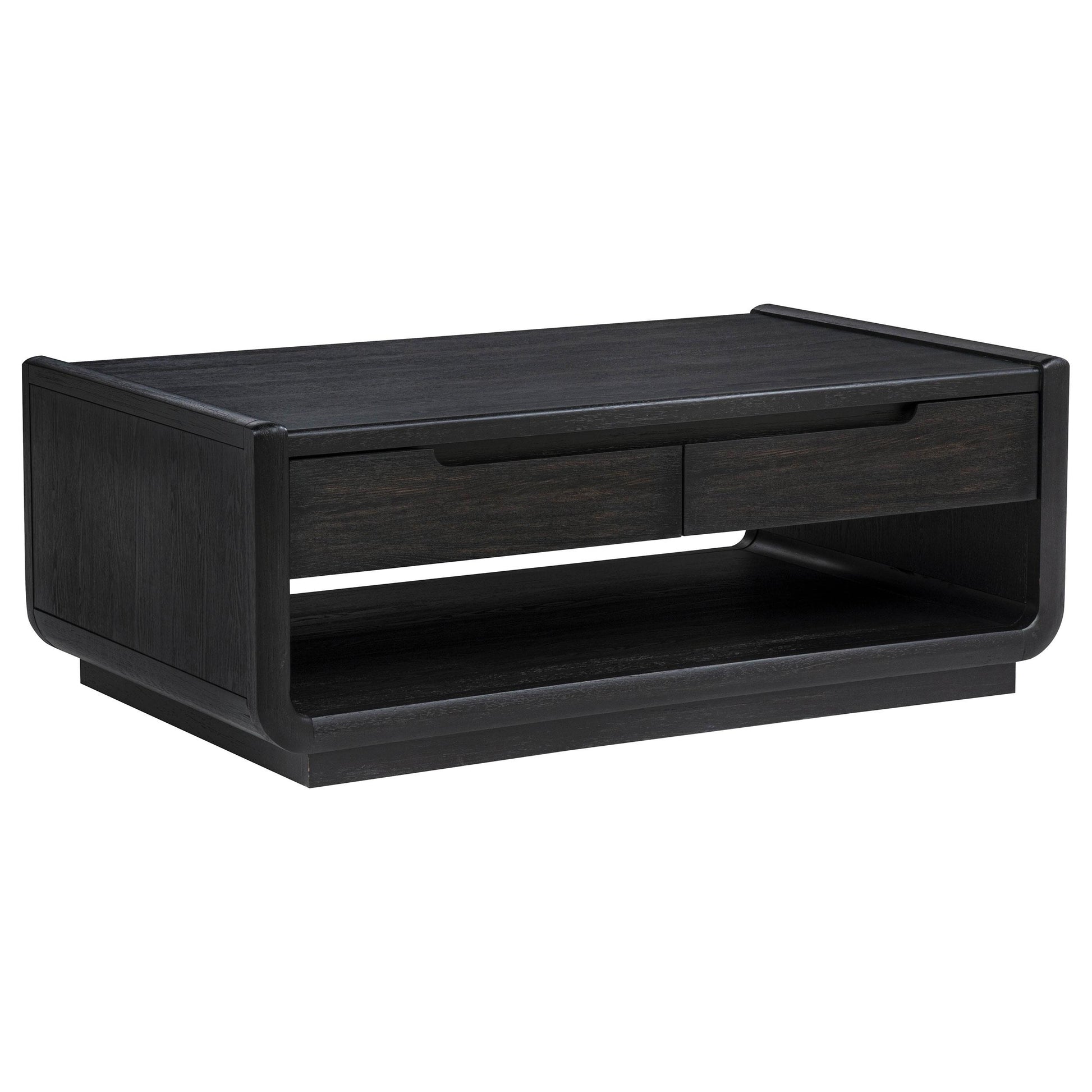  Coaster Furniture Leandro 704638 2-drawer Wood Coffee Table - Burnished Black IMAGE 3