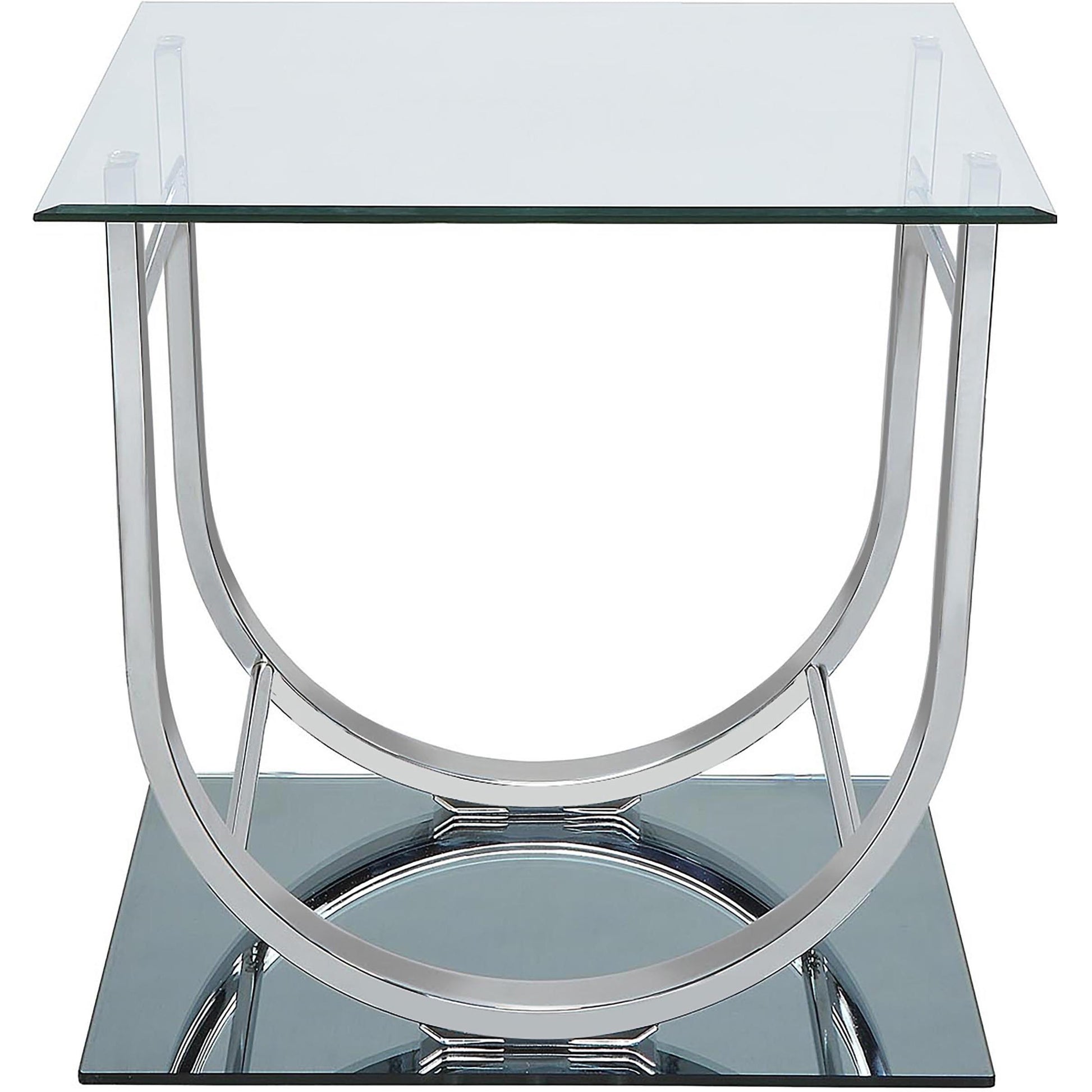  Coaster Furniture Danville 704988-S2 2-piece Glass Top Coffee and End Table Set - Chrome IMAGE 4