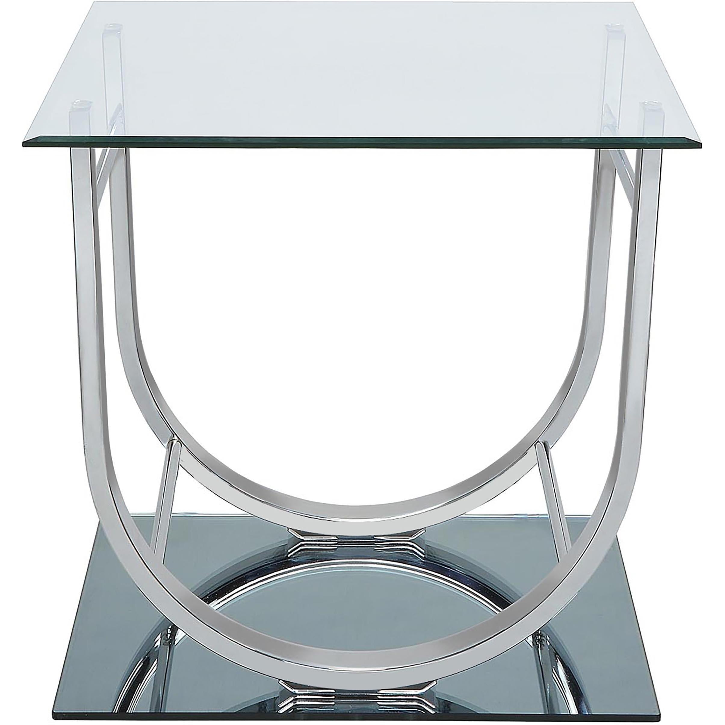  Coaster Furniture Danville 704988-S2 2-piece Glass Top Coffee and End Table Set - Chrome IMAGE 4