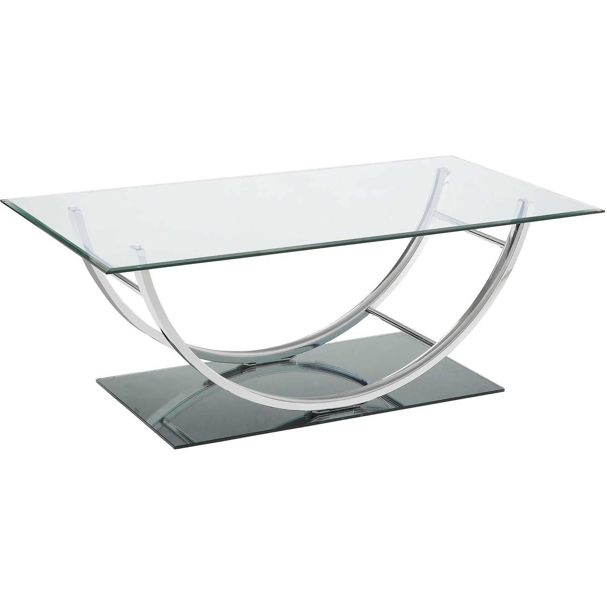  Coaster Furniture Danville 704988-S2 2-piece Glass Top Coffee and End Table Set - Chrome IMAGE 6