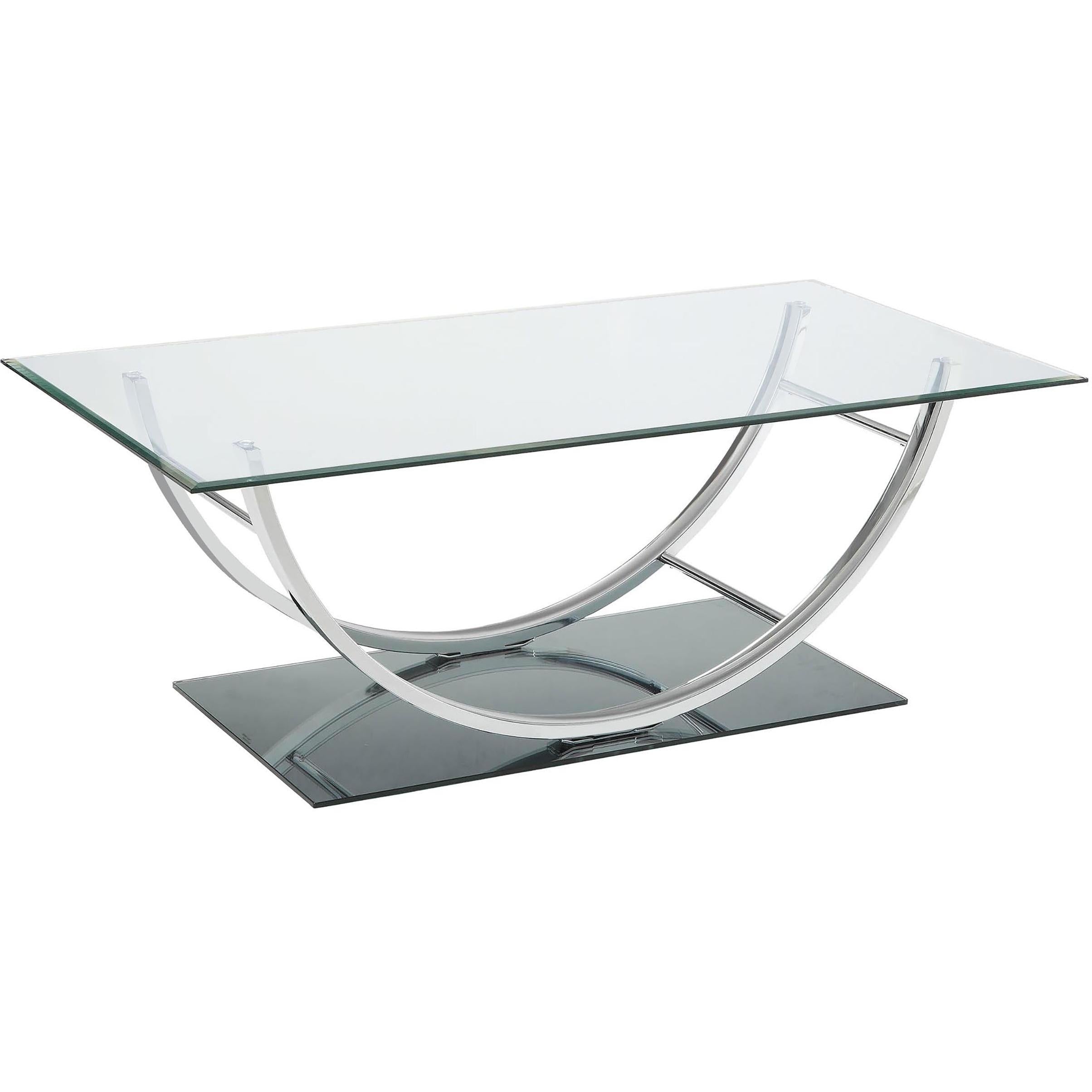  Coaster Furniture Danville 704988-S2 2-piece Glass Top Coffee and End Table Set - Chrome IMAGE 6