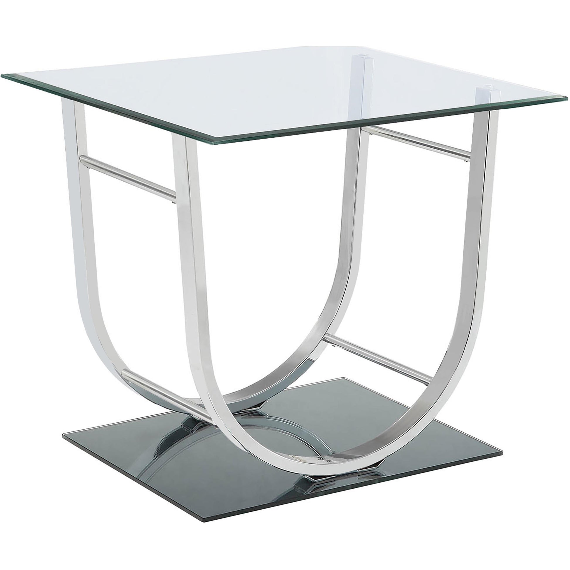  Coaster Furniture Danville 704988-S3 3-piece Glass Top Coffee and End Table Set - Chrome IMAGE 3