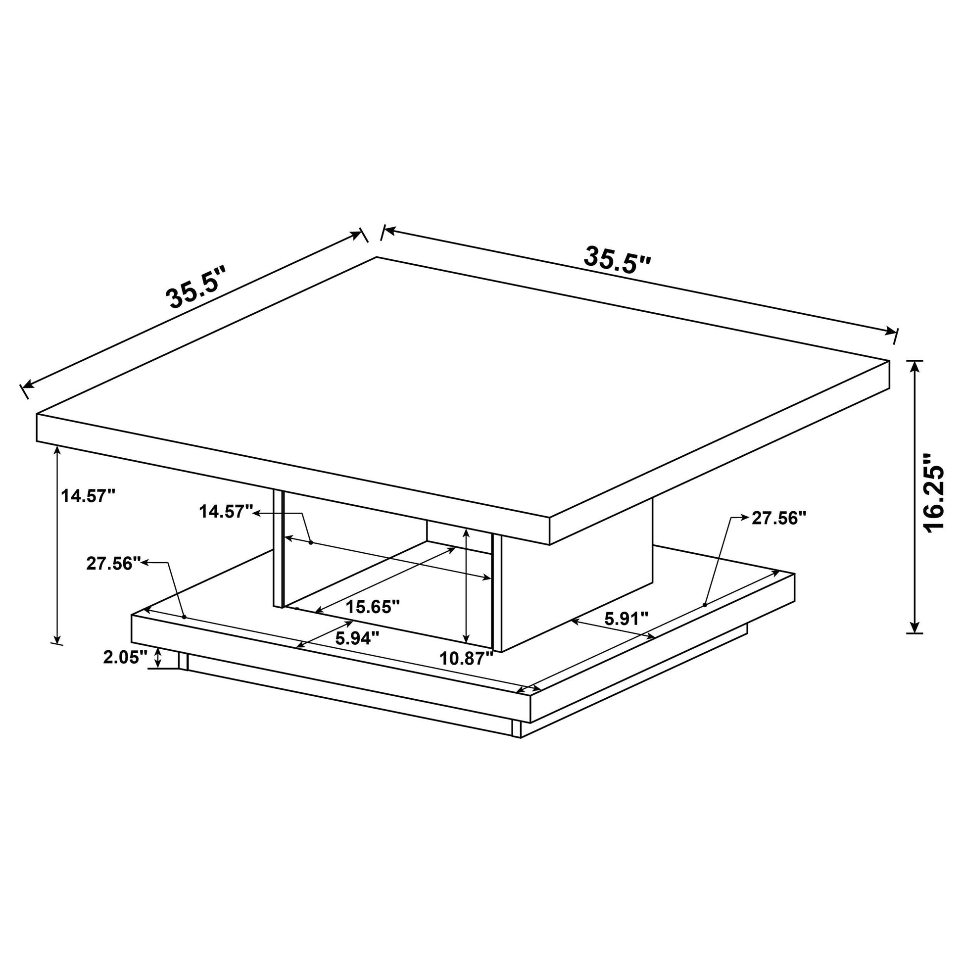  Coaster Furniture Reston 705168-S3 3-piece Square Coffee and End Table Set - Cappuccino IMAGE 10
