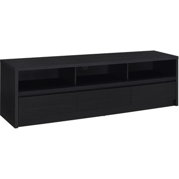  Coaster Furniture Rutland 705803 78-inch 3-drawer TV Stand Media Console - Black IMAGE 1
