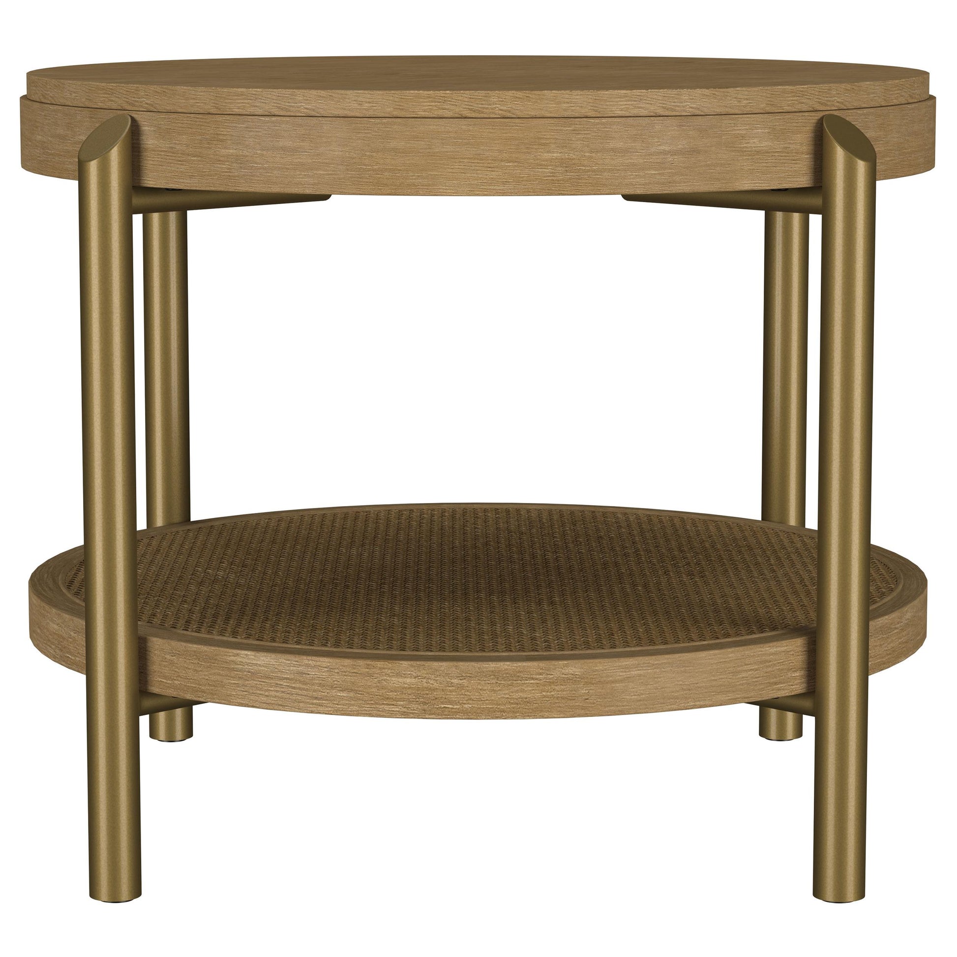  Coaster Furniture Arini 706187 Round Side Table With Storage Shelf - Sand Wash IMAGE 6